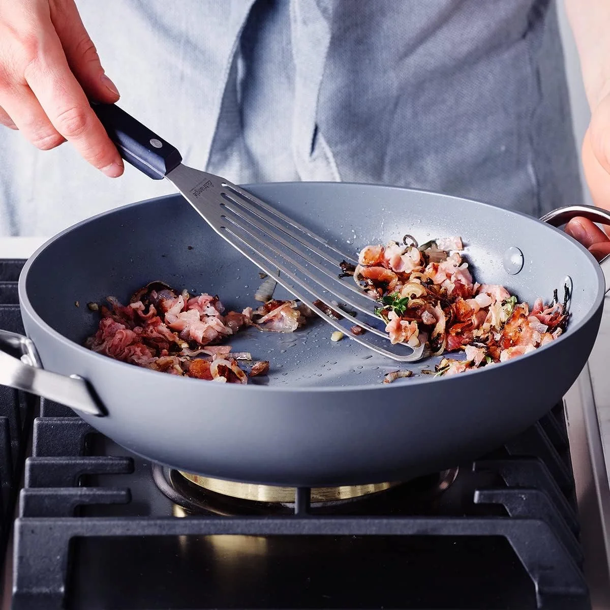 GreenPan Paris Pro Hard Anodized Healthy Ceramic Nonstick, 11" Everyday Frying Pan Skillet with 2 Handles and Stainless Steel Lid, PFAS-Free, Dishwasher Safe, Grey GreenPan Paris Pro Hard Anodized Healthy Ceramic Nonstick, 11" Everyday Frying Pan Skillet with 2 Handles and Stainless Steel Lid, PFAS-Free, Dishwasher Safe, Grey