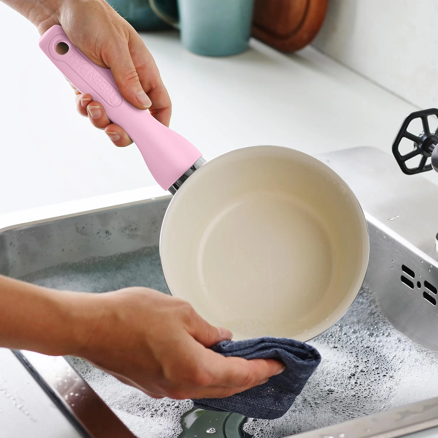 GreenPan Rio Hard Anodized Healthy Ceramic Nonstick, 7" 9.5" and 11" 3 Piece Frying Pan Skillet Set, Soft Grip Handle, PFAS-Free, Dishwasher Safe, Oven Safe, Pink GreenPan Rio Hard Anodized Healthy Ceramic Nonstick, 7" 9.5" and 11" 3 Piece Frying Pan Skillet Set, Soft Grip Handle, PFAS-Free, Dishwasher Safe, Oven Safe, Pink