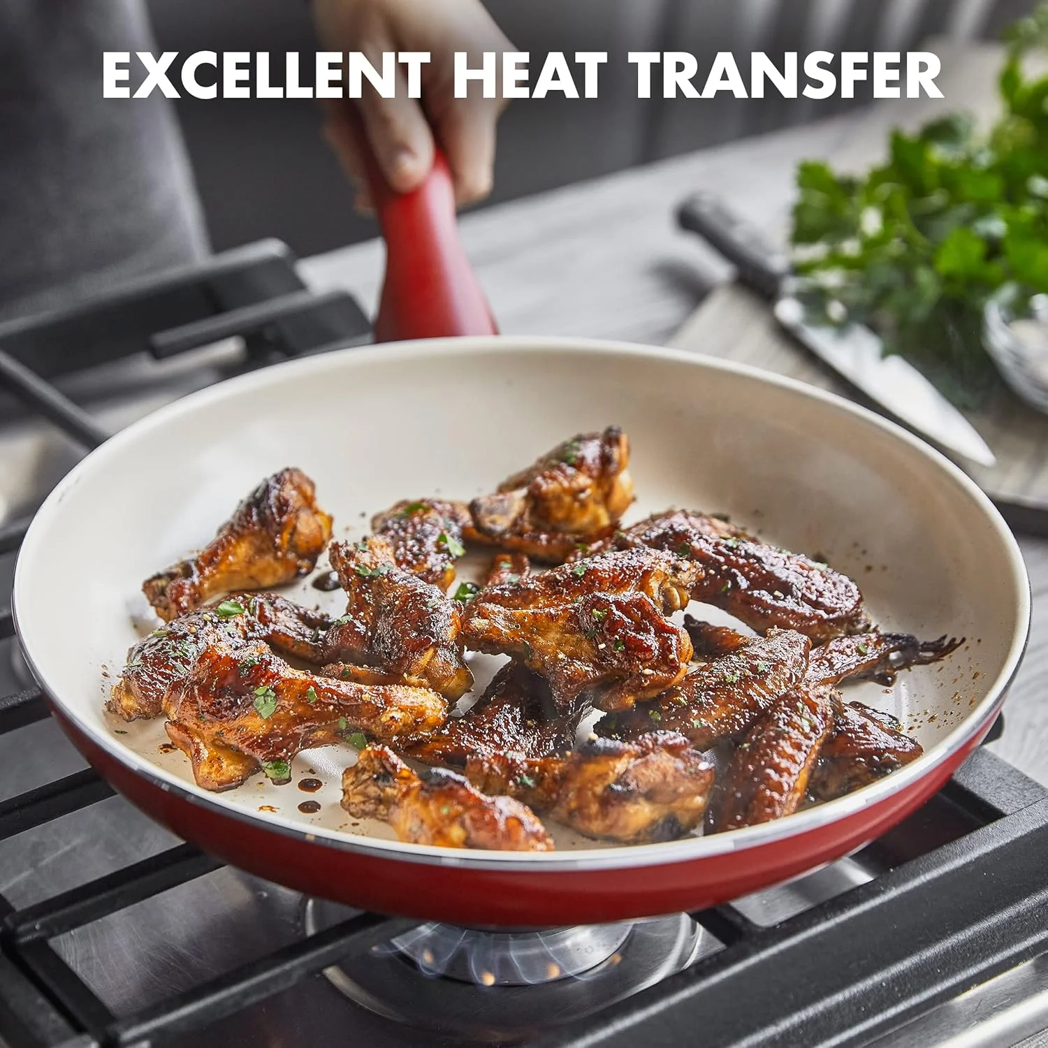 تابه سرخ کن 30 سانتی متری نچسب سرامیکی سالم گرین پن ریو، بدون PFAS، قابل شستشو در ماشین ظرفشویی، قرمز تابه سرخ کن 30 سانتی متری نچسب سرامیکی سالم گرین پن ریو، بدون PFAS، قابل شستشو در ماشین ظرفشویی، قرمز