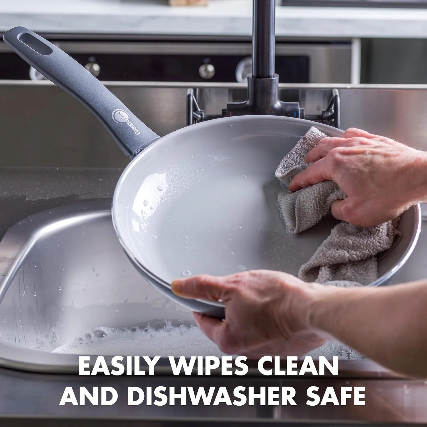 GreenPan Dover Healthy Ceramic Nonstick, 8" Frying Pan Skillet, PFAS-Free, Dishwasher Safe, Comfort Grip Handle, Grey GreenPan Dover Healthy Ceramic Nonstick, 8" Frying Pan Skillet, PFAS-Free, Dishwasher Safe, Comfort Grip Handle, Grey