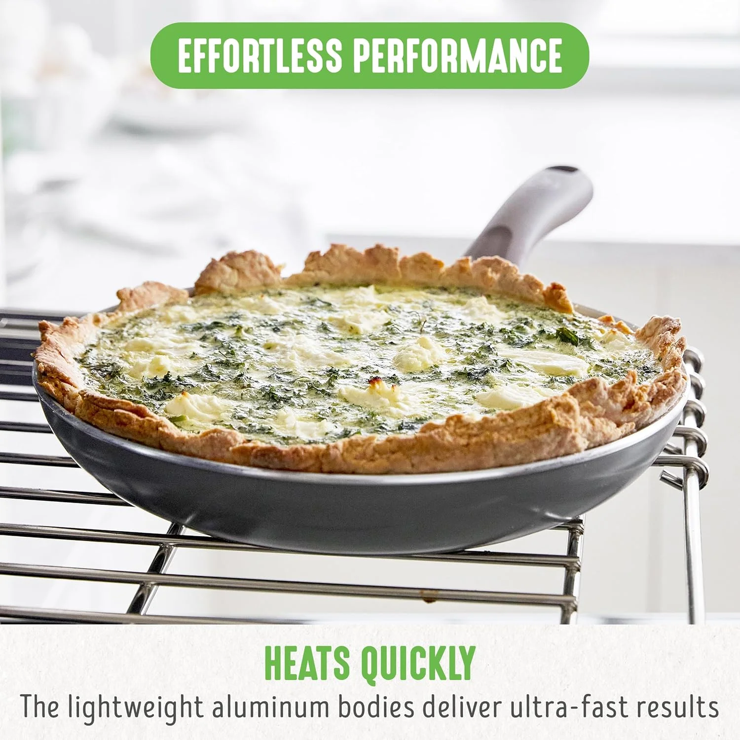 تابه نچسب سرامیکی 8 اینچی GreenLife با دستگیره نرم، فاقد PFAS و PFOA، قابل شستشو در ماشین ظرفشویی، تابه املت تخم مرغ، ظروف آشپزی برای پخت آسان، لوازم ضروری آشپزخانه نچسب، خاکستری
