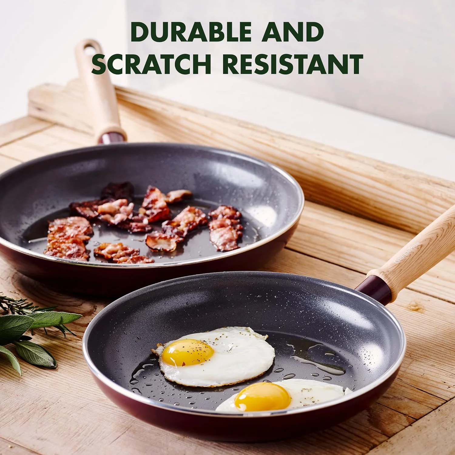 ست تابه/ماهی تابه نچسب سرامیکی سالم گرین پن هادسون، 9.5 اینچ و 11 اینچ، رنگ مرلو ست تابه/ماهی تابه نچسب سرامیکی سالم گرین پن هادسون، 9.5 اینچ و 11 اینچ، رنگ مرلو