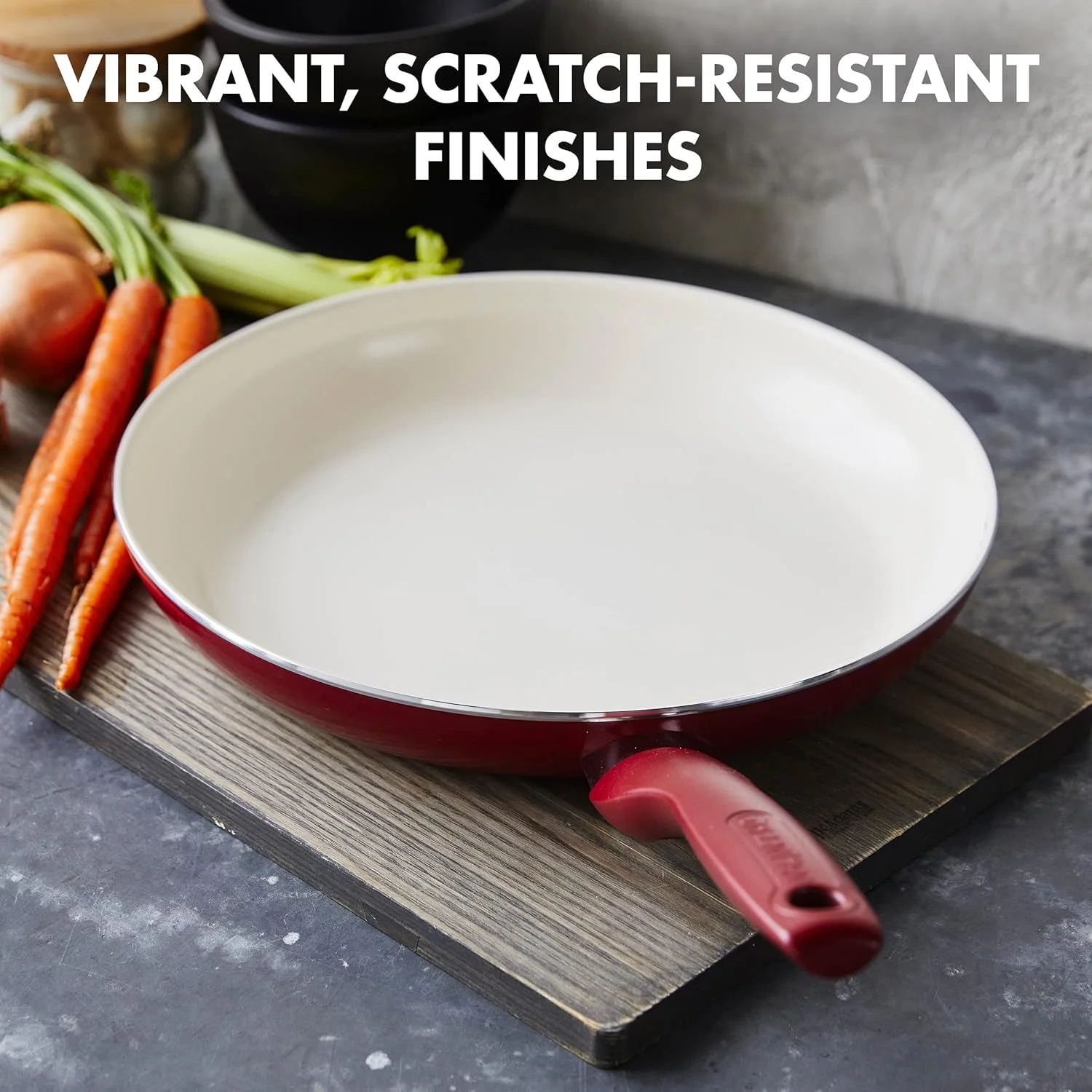 تابه سرخ کن 30 سانتی متری نچسب سرامیکی سالم گرین پن ریو، بدون PFAS، قابل شستشو در ماشین ظرفشویی، قرمز تابه سرخ کن 30 سانتی متری نچسب سرامیکی سالم گرین پن ریو، بدون PFAS، قابل شستشو در ماشین ظرفشویی، قرمز