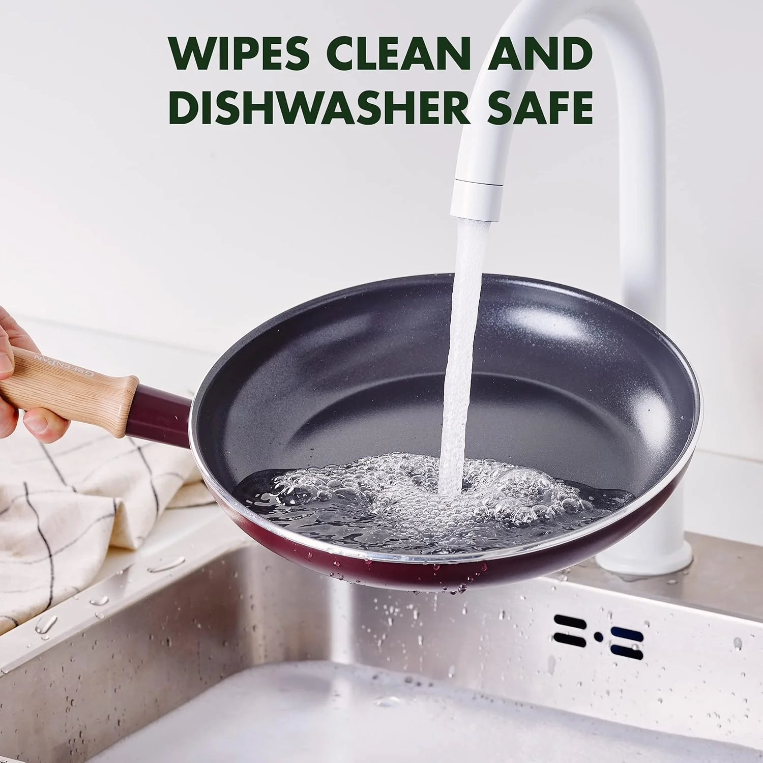 ست تابه/ماهی تابه نچسب سرامیکی سالم گرین پن هادسون، 9.5 اینچ و 11 اینچ، رنگ مرلو ست تابه/ماهی تابه نچسب سرامیکی سالم گرین پن هادسون، 9.5 اینچ و 11 اینچ، رنگ مرلو