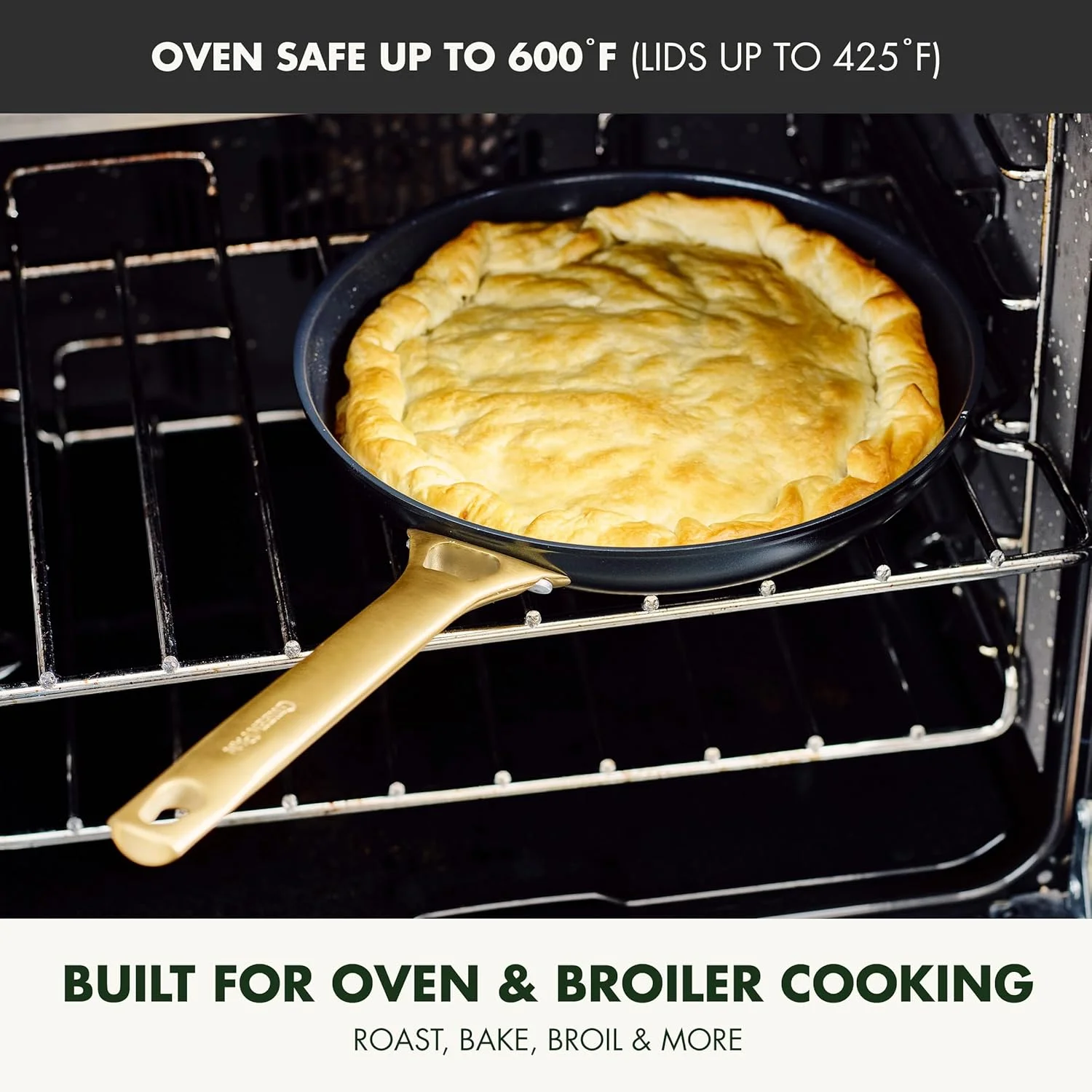 ست تابه نچسب سرامیکی سالم گرین پن با روکش سخت آنودایز شده، دسته طلایی، فاقد PFAS، قابل شستشو در ماشین ظرفشویی، قابل استفاده در فر، سایز 8 و 10 اینچ، مشکی ست تابه نچسب سرامیکی سالم گرین پن با روکش سخت آنودایز شده، دسته طلایی، فاقد PFAS، قابل شستشو در ماشین ظرفشویی، قابل استفاده در فر، سایز 8 و 10 اینچ، مشکی