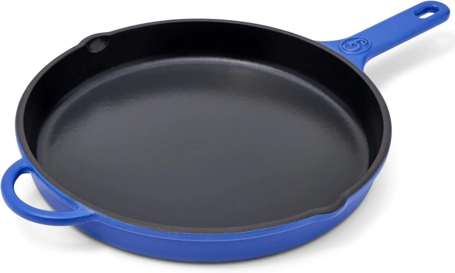 تابه چدنی کینگ سیر گریت جونز (بلوبری، 12 اینچ) | لعاب کاری شده برای تمیز کردن آسان | ایمن برای همه اجاق گازها و فرها | ایده آل برای مرغ ترد، استیک و موارد دیگر | قابل استفاده در فر تا دمای 260 درجه سانتیگراد | فقط شستشو با دست