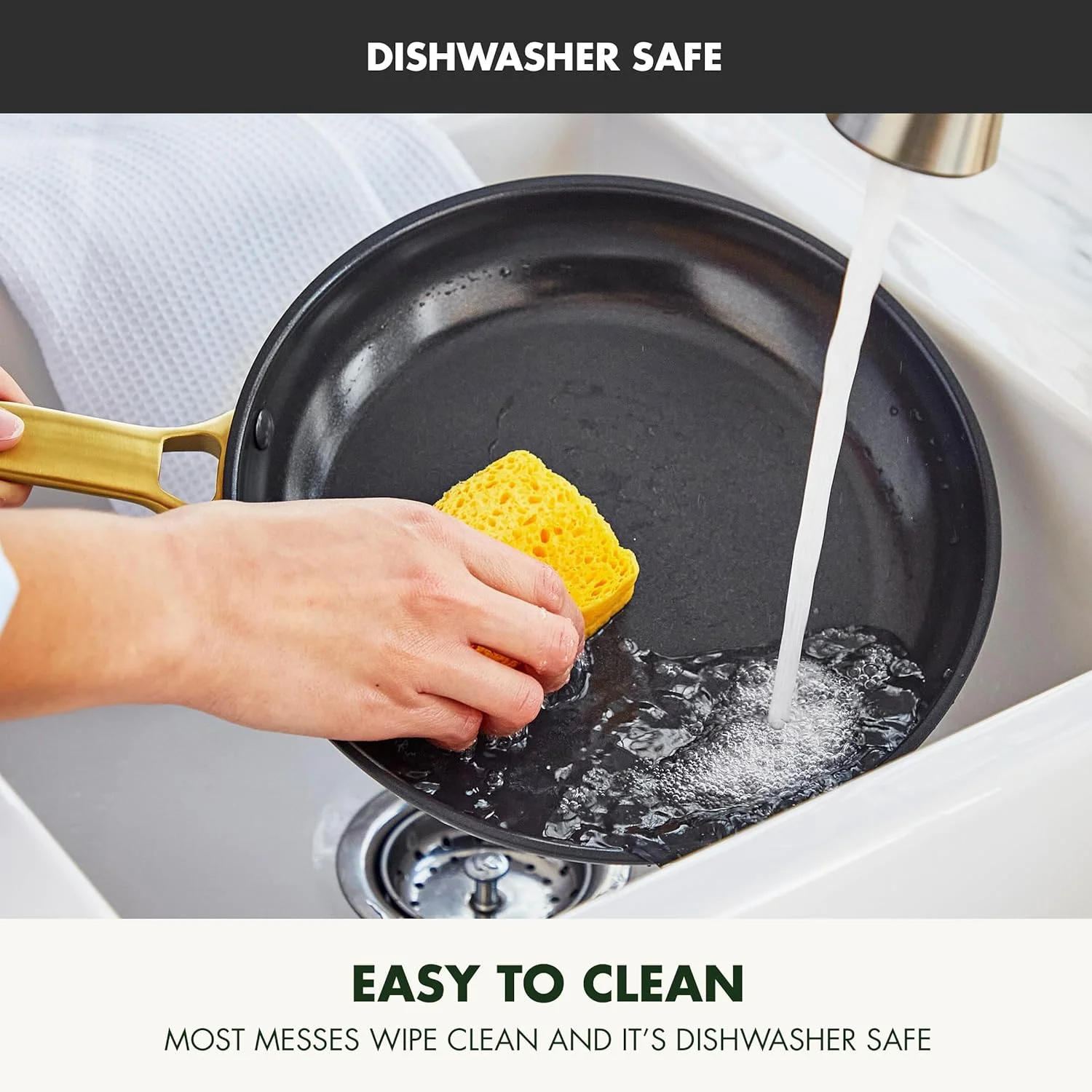 ست تابه نچسب سرامیکی سخت آنودایز شده GreenPan Reserve، سایزهای 8، 10 و 12 اینچ، دسته طلایی، بدون PFAS، قابل شستشو در ماشین ظرفشویی، قابل استفاده در فر، مشکی ست تابه نچسب سرامیکی سخت آنودایز شده GreenPan Reserve، سایزهای 8، 10 و 12 اینچ، دسته طلایی، بدون PFAS، قابل شستشو در ماشین ظرفشویی، قابل استفاده در فر، مشکی