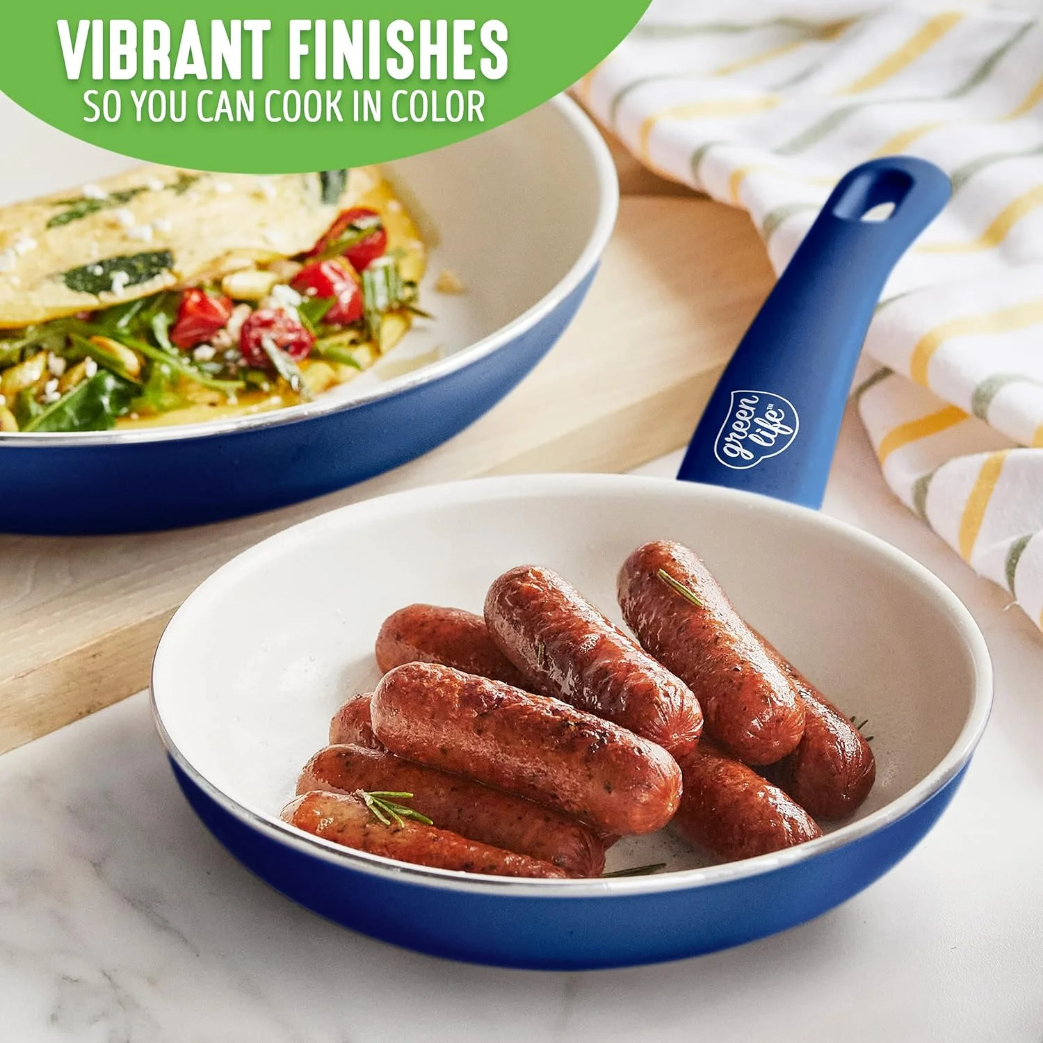 تابه نچسب سرامیکی گرین لایف مدل Soft Grip، سایز 8 اینچ، بدون PFAS، قابل شستشو در ماشین ظرفشویی، آبی تابه نچسب سرامیکی گرین لایف مدل Soft Grip، سایز 8 اینچ، بدون PFAS، قابل شستشو در ماشین ظرفشویی، آبی