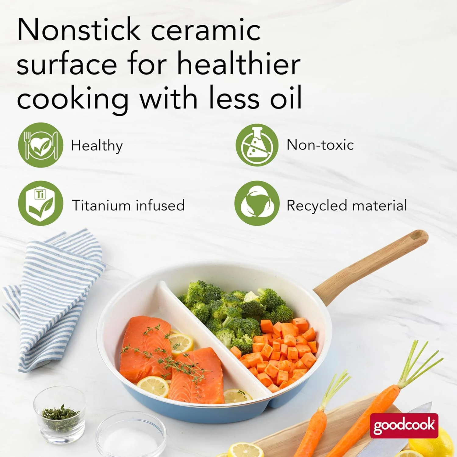 GoodCook Healthy Ceramic 12" Divided Skillet GoodCook Healthy Ceramic 12" Divided Skillet
