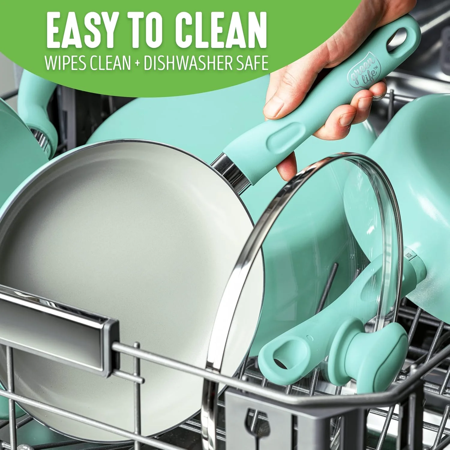 GreenLife Soft Grip Diamond Healthy Ceramic Nonstick, 10" Frying Pan Skillet, PFAS-Free, Dishwasher Safe, Turquoise GreenLife Soft Grip Diamond Healthy Ceramic Nonstick, 10" Frying Pan Skillet, PFAS-Free, Dishwasher Safe, Turquoise