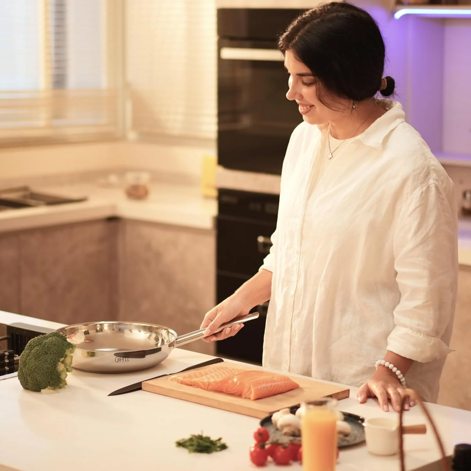 GIPFEL INTERNATIONAL 3 Piece Stainless Steel Frying Pan Set 8, 10, 12 Inch - Tri Ply Stainless Steel Skillet Healthy Cookware - Fry Pans for Induction Gas Electric Ceramic Stove & Oven Safe GIPFEL INTERNATIONAL 3 Piece Stainless Steel Frying Pan Set 8, 10, 12 Inch - Tri Ply Stainless Steel Skillet Healthy Cookware - Fry Pans for Induction Gas Electric Ceramic Stove & Oven Safe