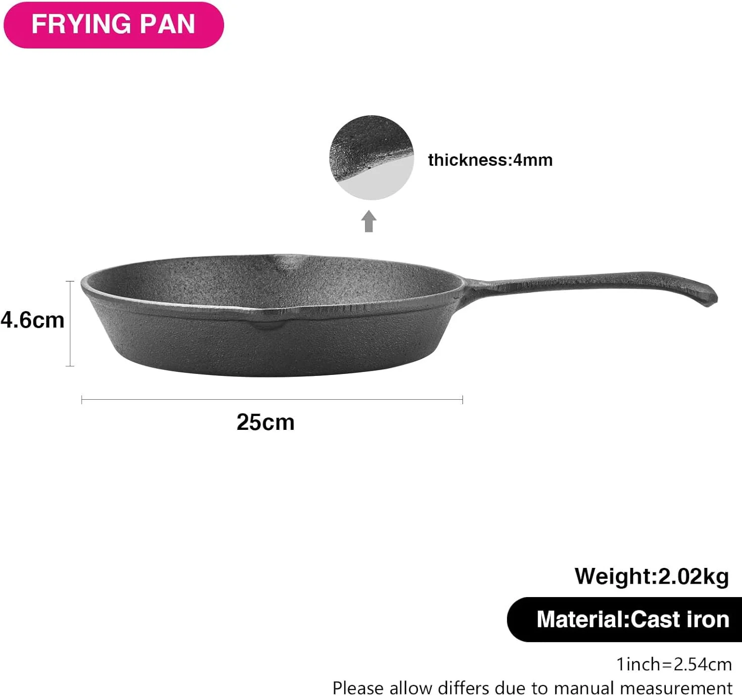 تابه چدنی فیسمن با قطر 25 سانتی متر و دهانه خروجی، تابه چدنی با عمق 4.6 سانتی متر و سوراخ آویز | تابه چدنی نچسب | پخت و پز با حرارت بالا در کمپ | کف القایی | قابل استفاده در فر تابه چدنی فیسمن با قطر 25 سانتی متر و دهانه خروجی، تابه چدنی با عمق 4.6 سانتی متر و سوراخ آویز | تابه چدنی نچسب | پخت و پز با حرارت بالا در کمپ | کف القایی | قابل استفاده در فر