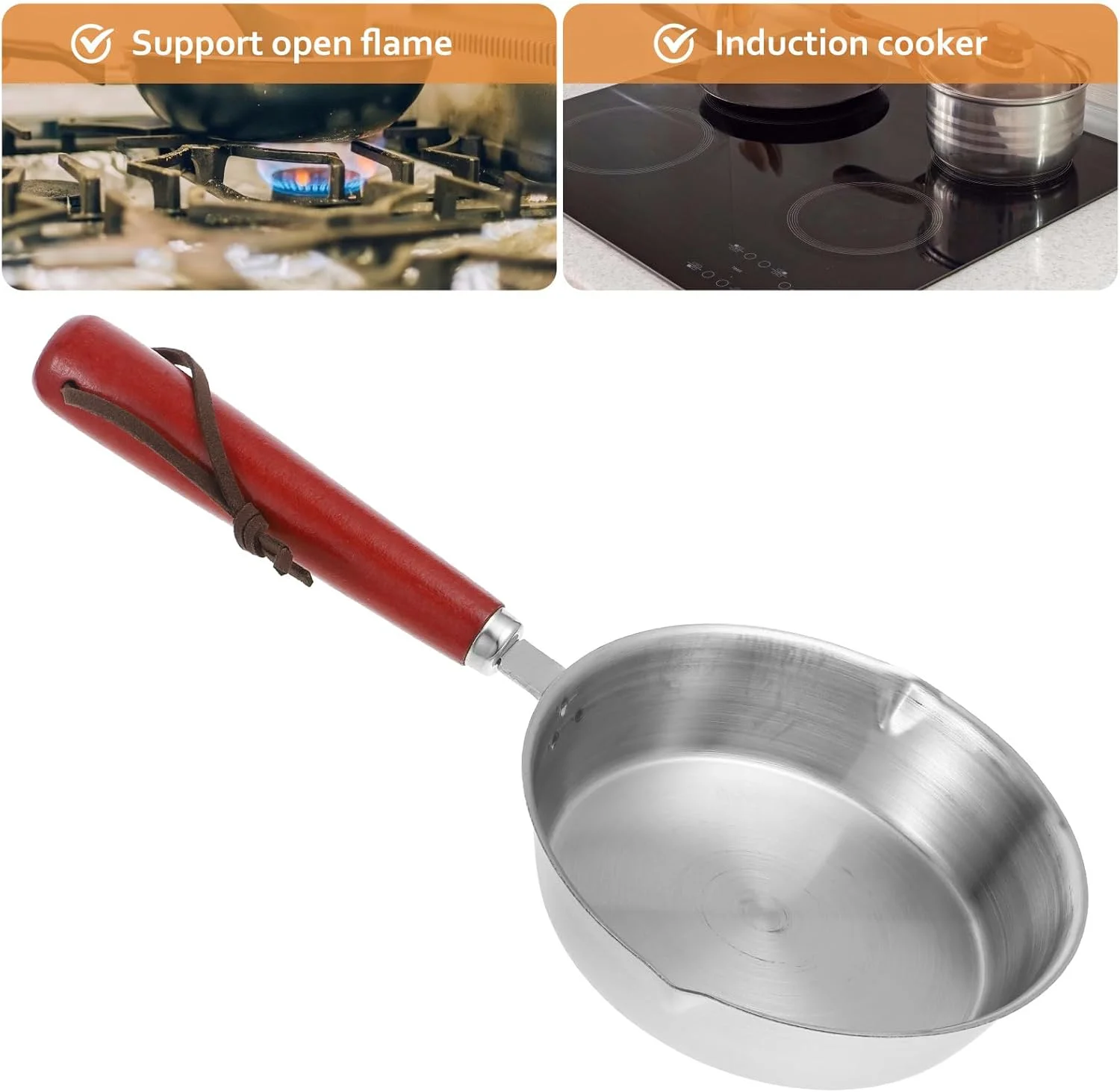 Garneck 5 تابه کوچک استیل ضد زنگ - تابه تخم مرغ استیل 304 - سطح پخت نچسب با دسته خنک برای املت، تخم مرغ و غذاهای کوچک 6 اینچی مناسب برای آشپزخانه Garneck 5 تابه کوچک استیل ضد زنگ - تابه تخم مرغ استیل 304 - سطح پخت نچسب با دسته خنک برای املت، تخم مرغ و غذاهای کوچک 6 اینچی مناسب برای آشپزخانه