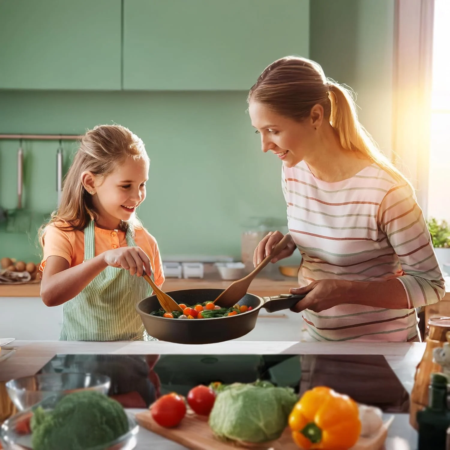 ست 3 تایی تابه نچسب جیپفل اینترنشنال در سایزهای 8، 10 و 12 اینچ - تابه آلومینیوم دایکاست با دسته جداشدنی - تابه نچسب مناسب پخت و پز سالم، سازگار با اجاق گازهای القایی، فاقد PFOA