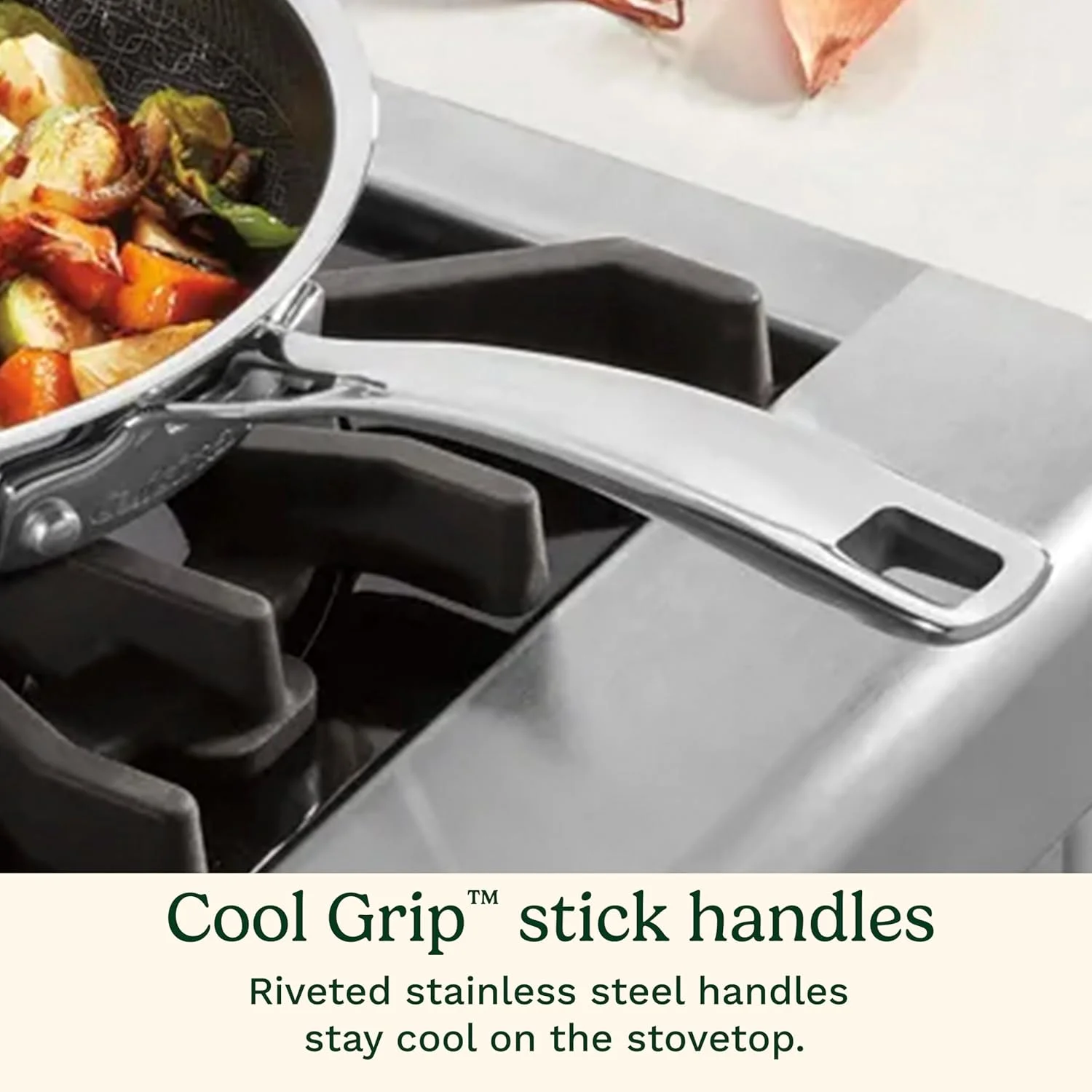 تابه استیل نچسب 25 سانتیمتری Cuisinart FusionPlus با فناوری سرامیکی PURELYSEAR بدون PFAS، ضد خش، دستههای Cool Grip، قابل شستشو در ماشین ظرفشویی، FPS22-24 تابه استیل نچسب 25 سانتیمتری Cuisinart FusionPlus با فناوری سرامیکی PURELYSEAR بدون PFAS، ضد خش، دستههای Cool Grip، قابل شستشو در ماشین ظرفشویی، FPS22-24