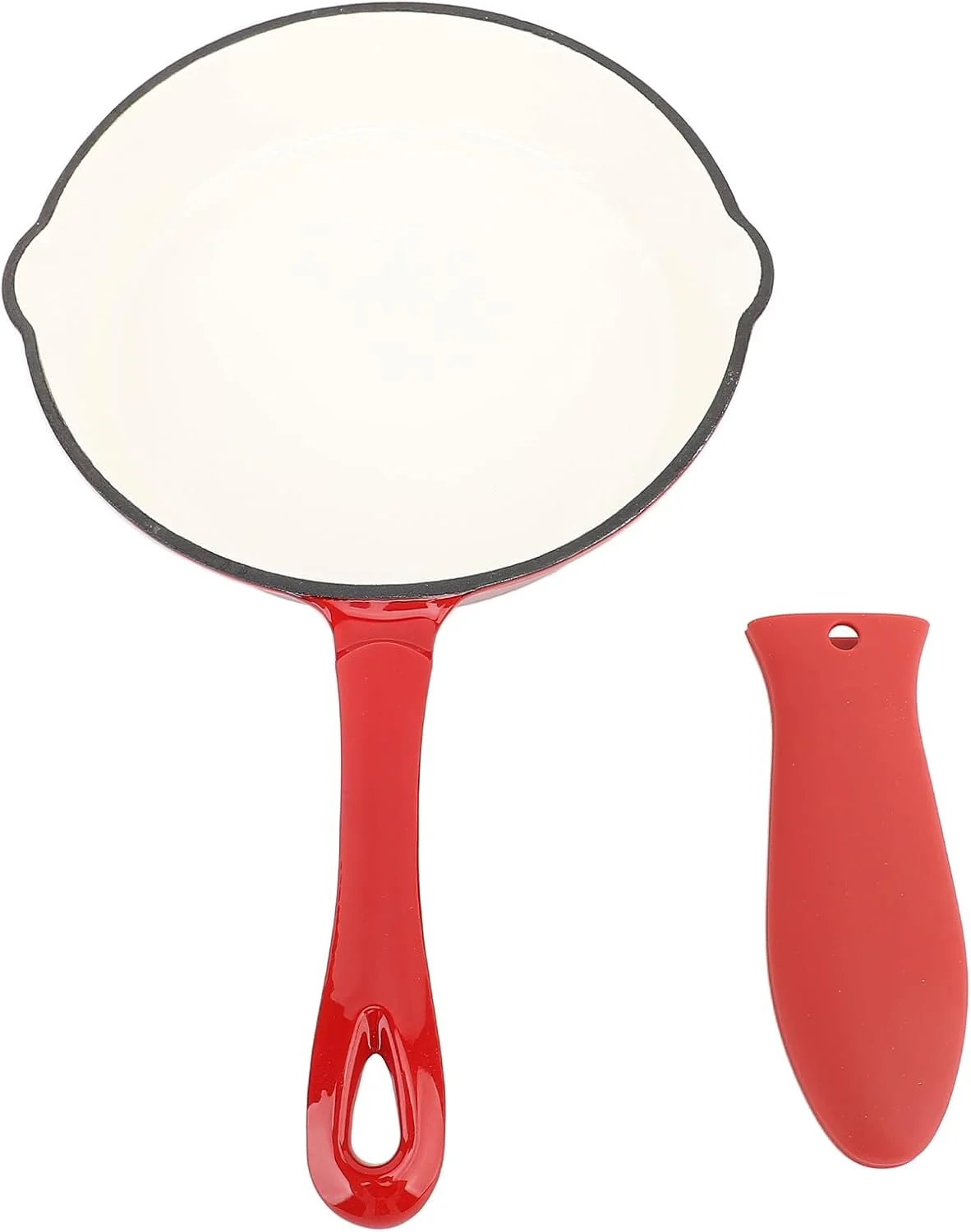 تابه گرد چدنی لعاب دار gernie، تابه نچسب با دسته بلند، تابه گریل برای پخت و پز و کمپینگ (16 سانتی متر) تابه گرد چدنی لعاب دار gernie، تابه نچسب با دسته بلند، تابه گریل برای پخت و پز و کمپینگ (16 سانتی متر)