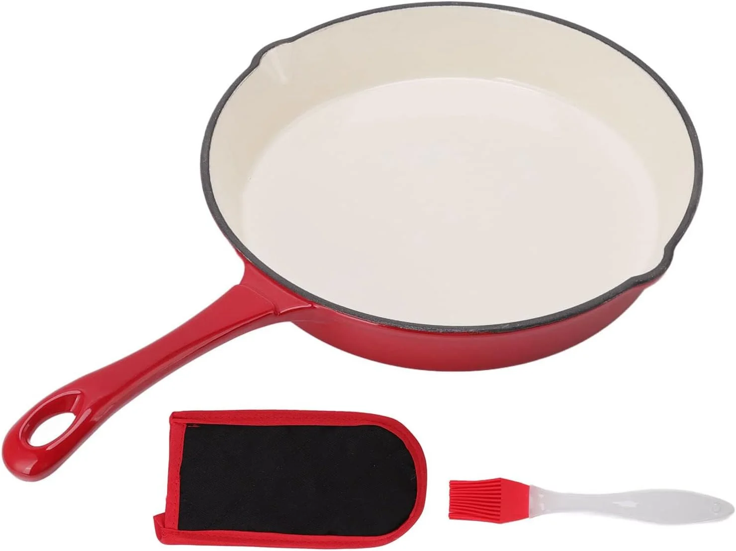 تابه چدنی روکش دار، دسته بلند، دارای دهانه خروجی، تابه سرخ کردنی 12 اینچی با درب، مناسب برای استفاده در داخل و خارج از منزل، ظروف پخت و پز فر، گریل باربیکیو، آتش، اجاق گاز القایی تابه چدنی روکش دار، دسته بلند، دارای دهانه خروجی، تابه سرخ کردنی 12 اینچی با درب، مناسب برای استفاده در داخل و خارج از منزل، ظروف پخت و پز فر، گریل باربیکیو، آتش، اجاق گاز القایی