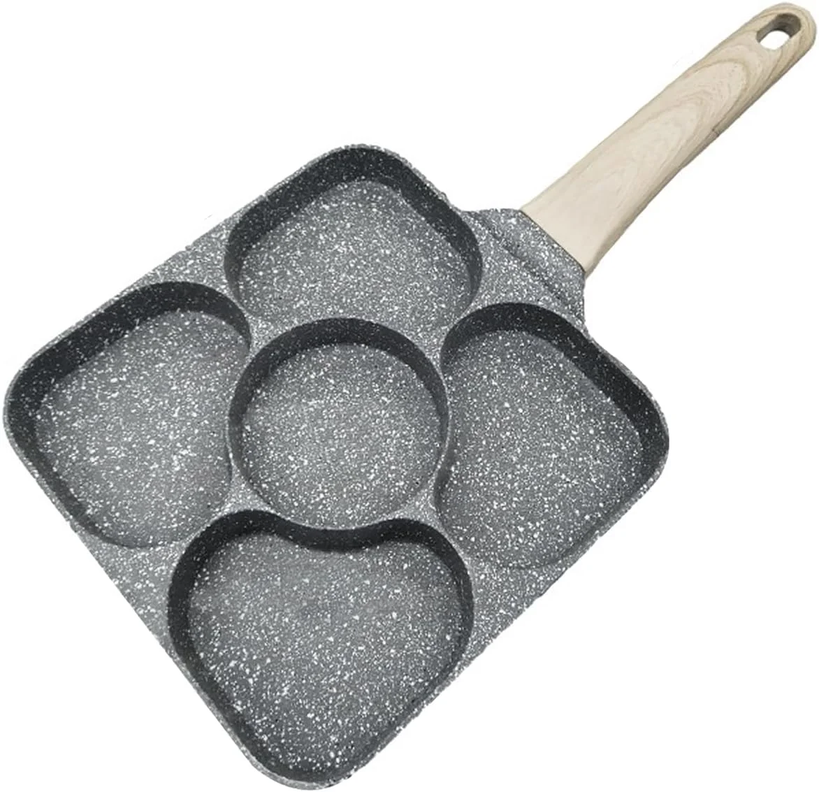 ECVV Aluminum Die Cast Heart Shaped Egg Pan Nonstick Granite Omelet Skillet Frying Pan Breakfast ECVV Aluminum Die Cast Heart Shaped Egg Pan Nonstick Granite Omelet Skillet Frying Pan Breakfast