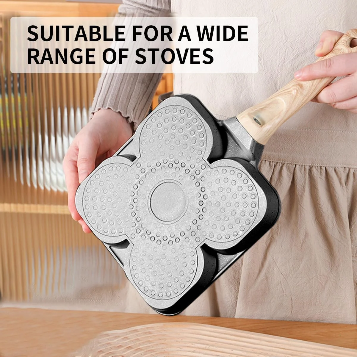 ECVV Aluminum Die Cast Heart Shaped Egg Pan Nonstick Granite Omelet Skillet Frying Pan Breakfast ECVV Aluminum Die Cast Heart Shaped Egg Pan Nonstick Granite Omelet Skillet Frying Pan Breakfast