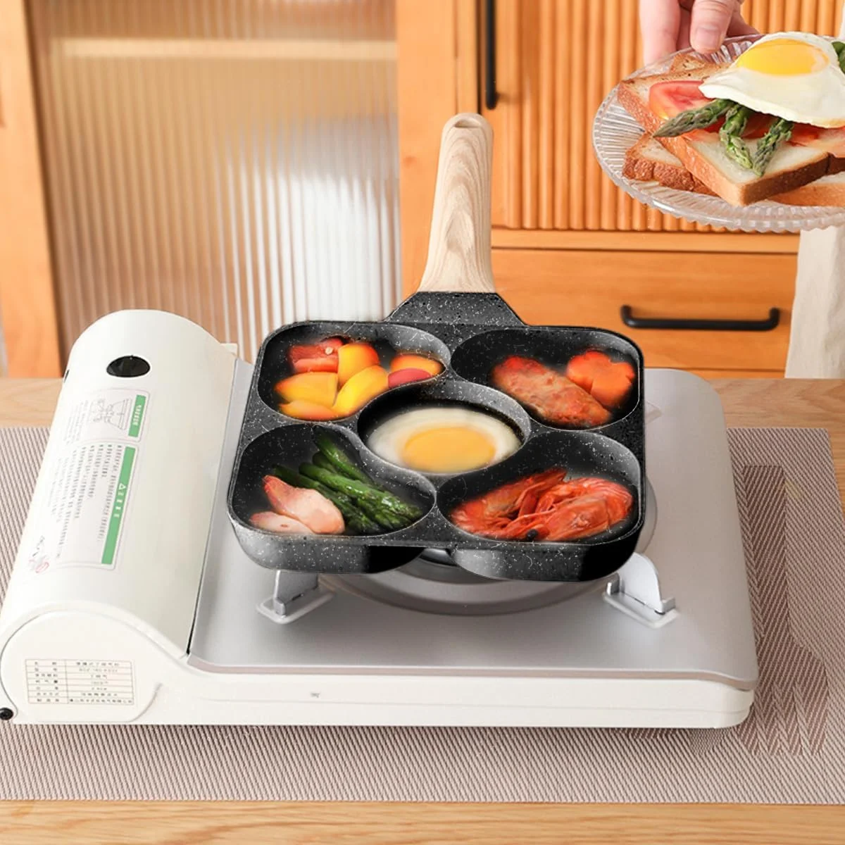 ECVV Aluminum Die Cast Heart Shaped Egg Pan Nonstick Granite Omelet Skillet Frying Pan Breakfast ECVV Aluminum Die Cast Heart Shaped Egg Pan Nonstick Granite Omelet Skillet Frying Pan Breakfast