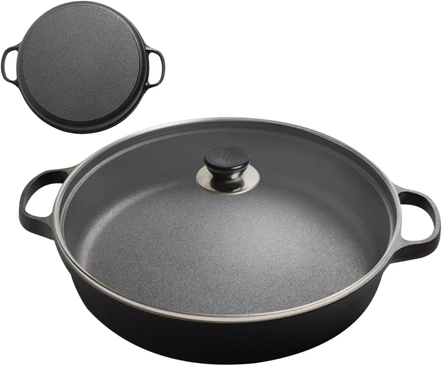 Skillet Nonstick | Non Sticking Pan With Lid for Induction Cookers,Ergonomic Kitchen Tool, Cooking Skillet for Breakfast Pancake Dinner