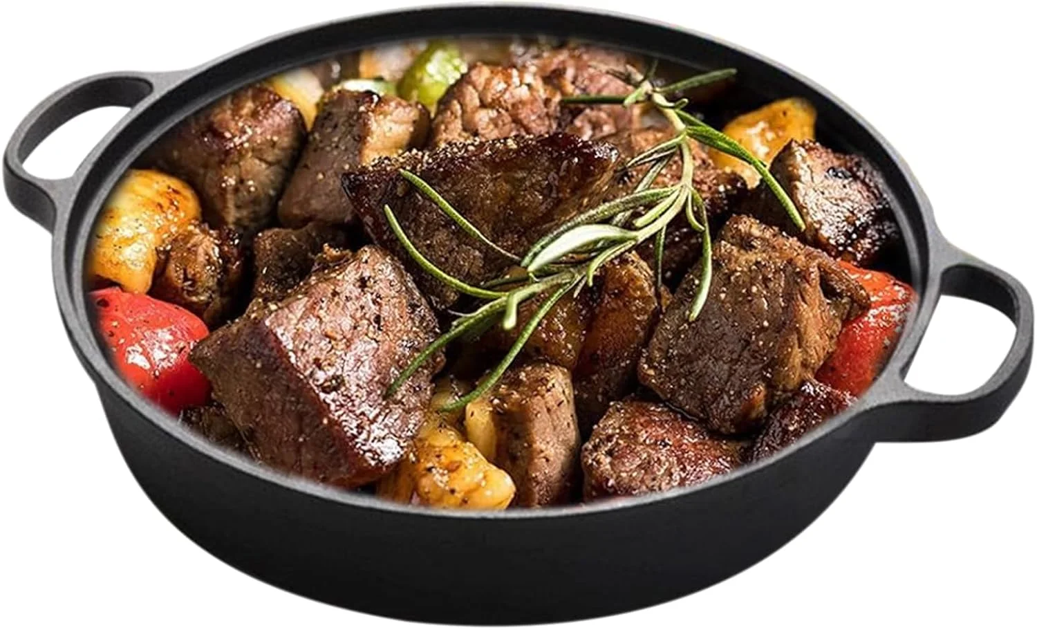 تابه نچسب | تابه چدنی با درب شفاف - تابه با دسته عایق حرارت برای املت، استیک، شام، میان وعده و صبحانه