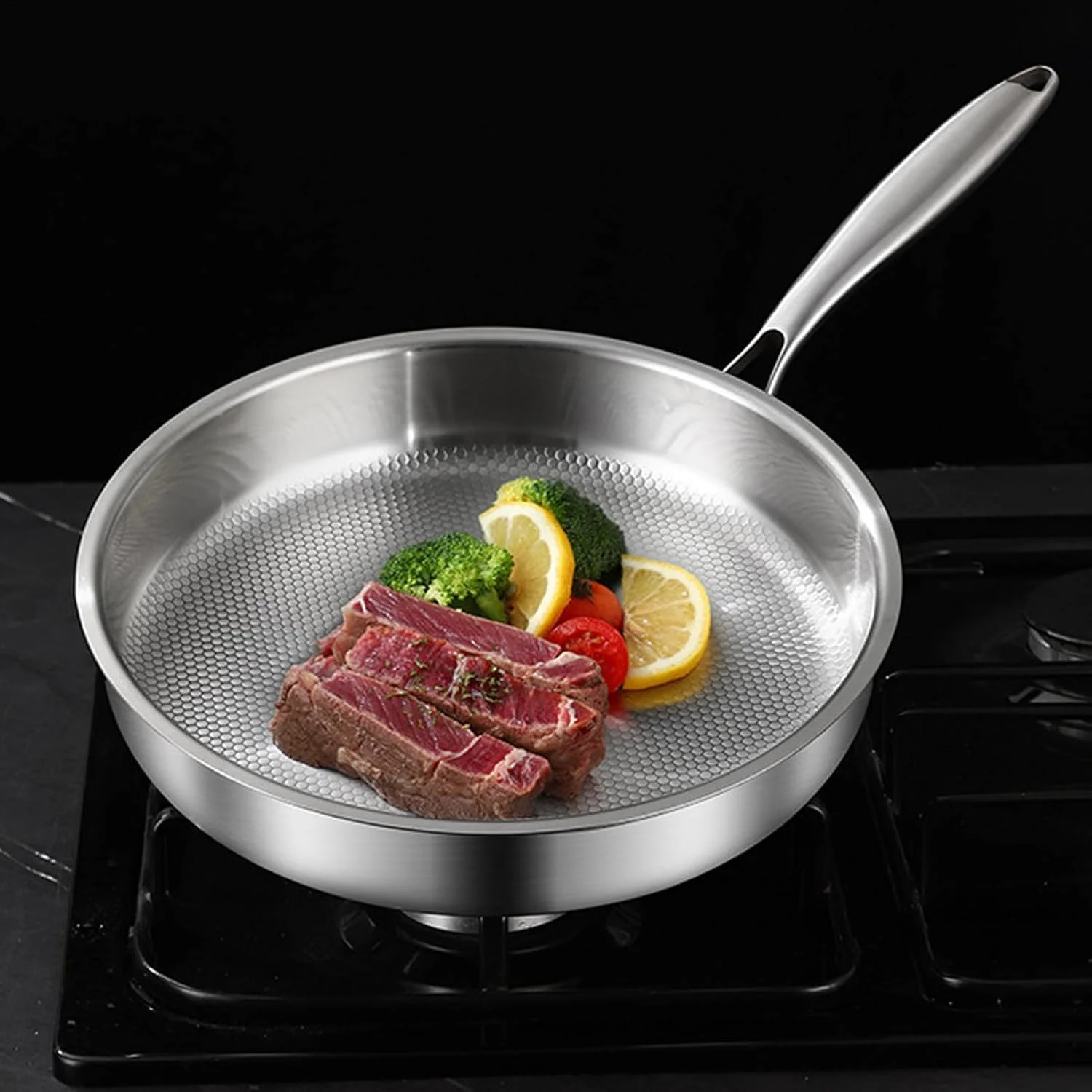 Fry Pan - Nonstick Frying Pan Skillet Titanium Alloy | Cooking Utensils Skillet Pots with Lid for Electric Induction Cooktop Home Kitchen Camping Restaurant