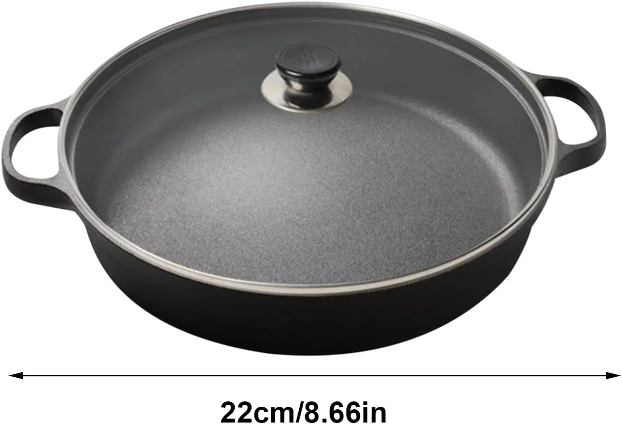 Skillet Nonstick | Non Sticking Pan With Lid for Induction Cookers,Ergonomic Kitchen Tool, Cooking Skillet for Breakfast Pancake Dinner