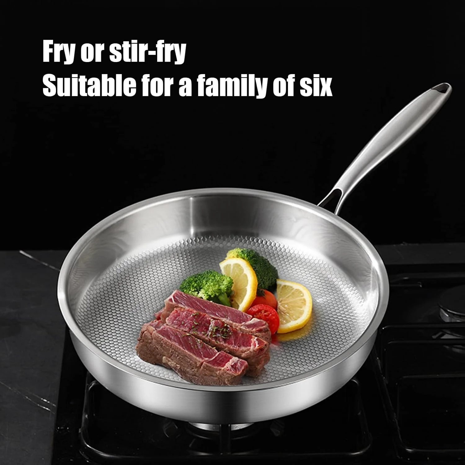 Fry Pan - Nonstick Frying Pan Skillet Titanium Alloy | Cooking Utensils Skillet Pots with Lid for Electric Induction Cooktop Home Kitchen Camping Restaurant