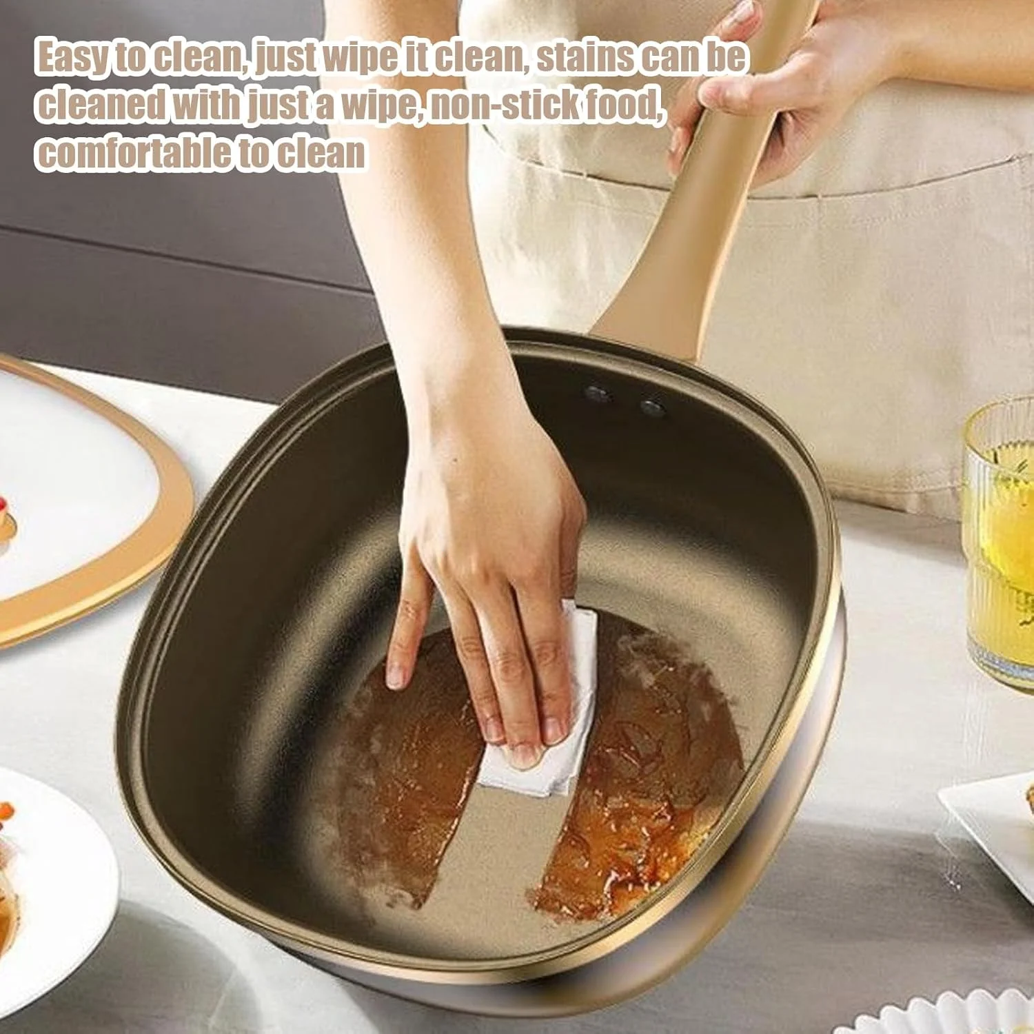 تابه سرخ کردنی | تابه نچسب با درب | تابه آشپزی برای اجاق القایی برقی، خانه، رستوران، آپارتمان، کمپینگ، کباب کردن، پخت و پز