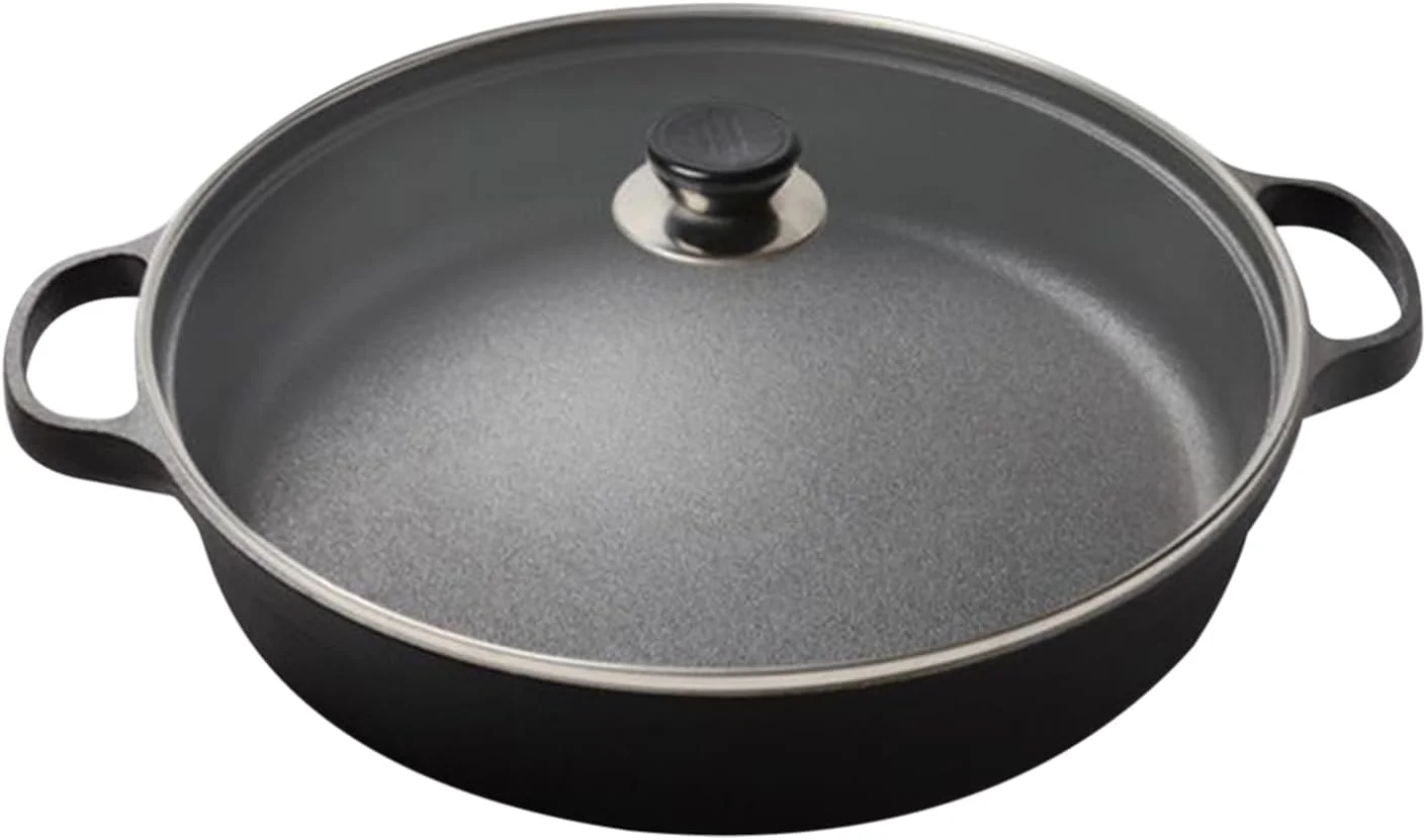 تابه استیک نچسب | تابه نچسب با درب برای اجاق گازهای القایی، تابه با دسته عایق حرارت، ابزار آشپزخانه برای پخت پنکیک، استیک، شام، صبحانه و تنقلات