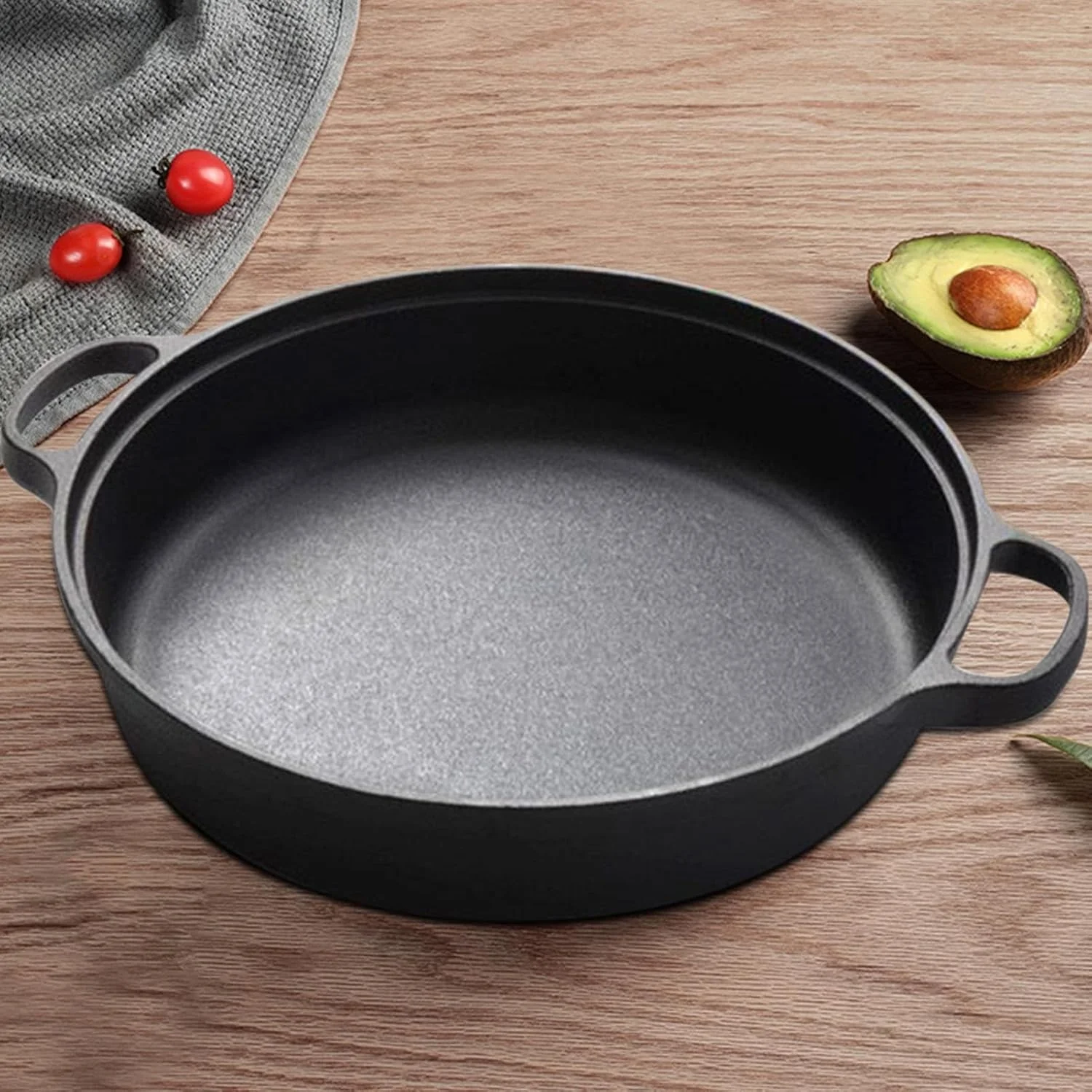 تابه نچسب - تابه بدون چسبندگی با درب برای اجاق گازهای القایی | تابه آشپزی با دسته عایق حرارت برای املت صبحانه، پنکیک، استیک و تنقلات