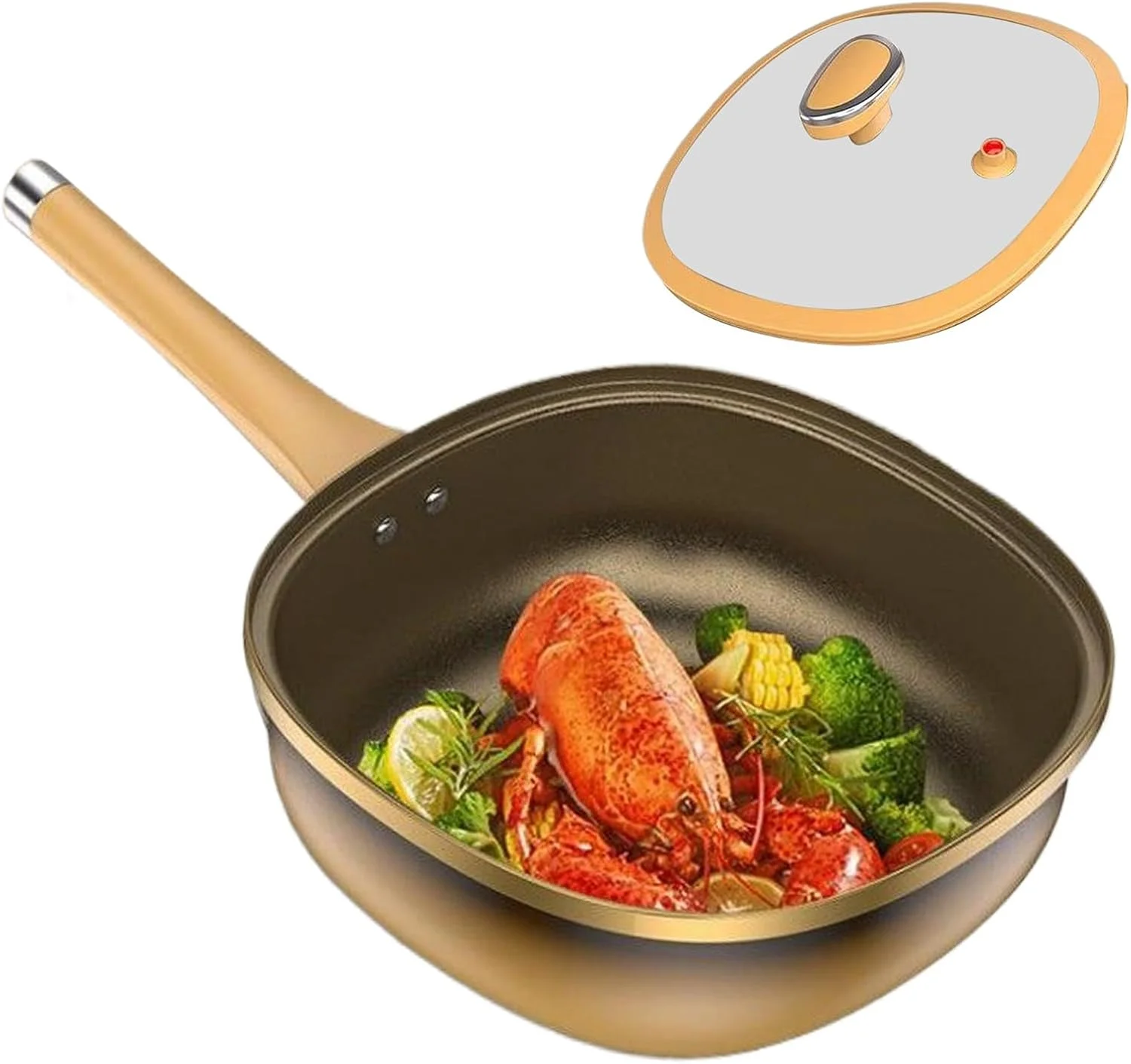 تابه سرخ کردنی | تابه نچسب با درب | تابه آشپزی برای اجاق القایی برقی، خانه، رستوران، آپارتمان، کمپینگ، کباب کردن، پخت و پز