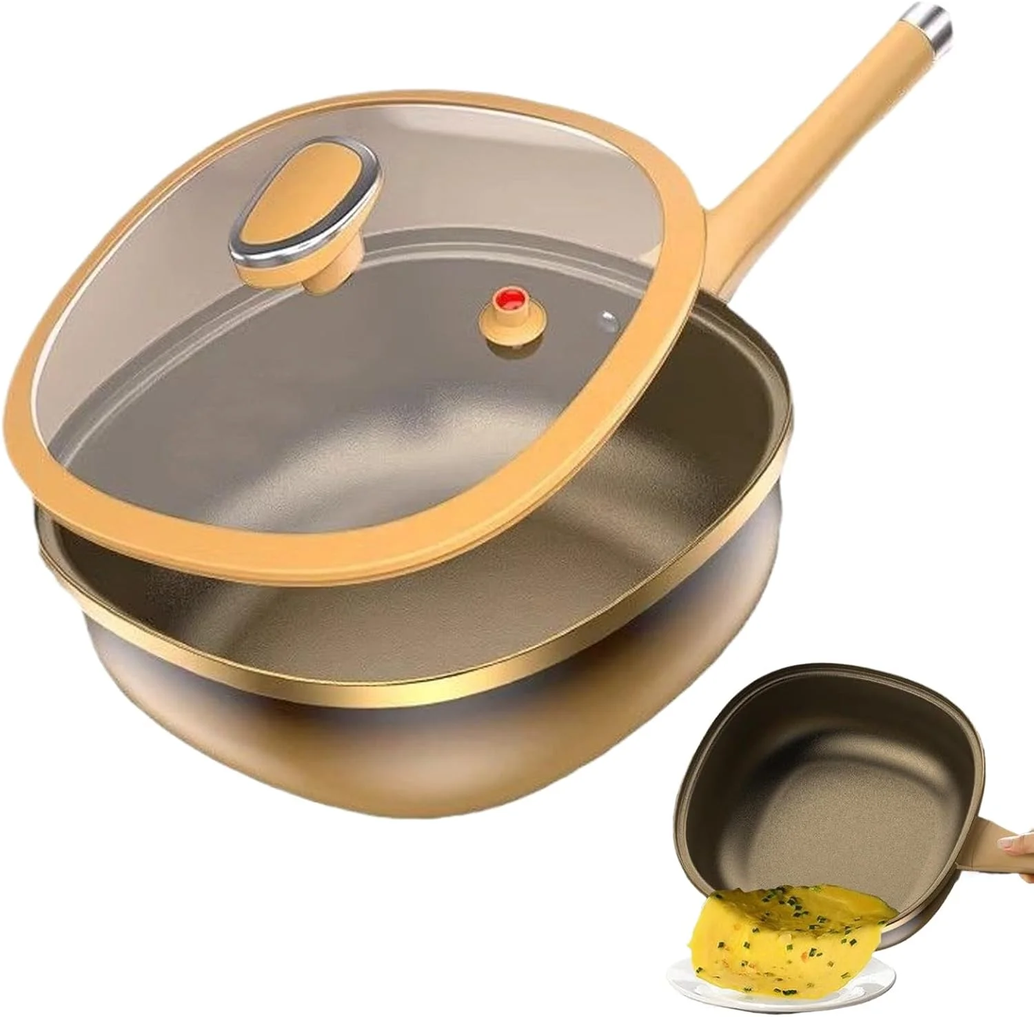 تابه سرخ کردنی | تابه نچسب با درب | تابه آشپزی برای اجاق القایی برقی، خانه، رستوران، آپارتمان، کمپینگ، کباب کردن، پخت و پز