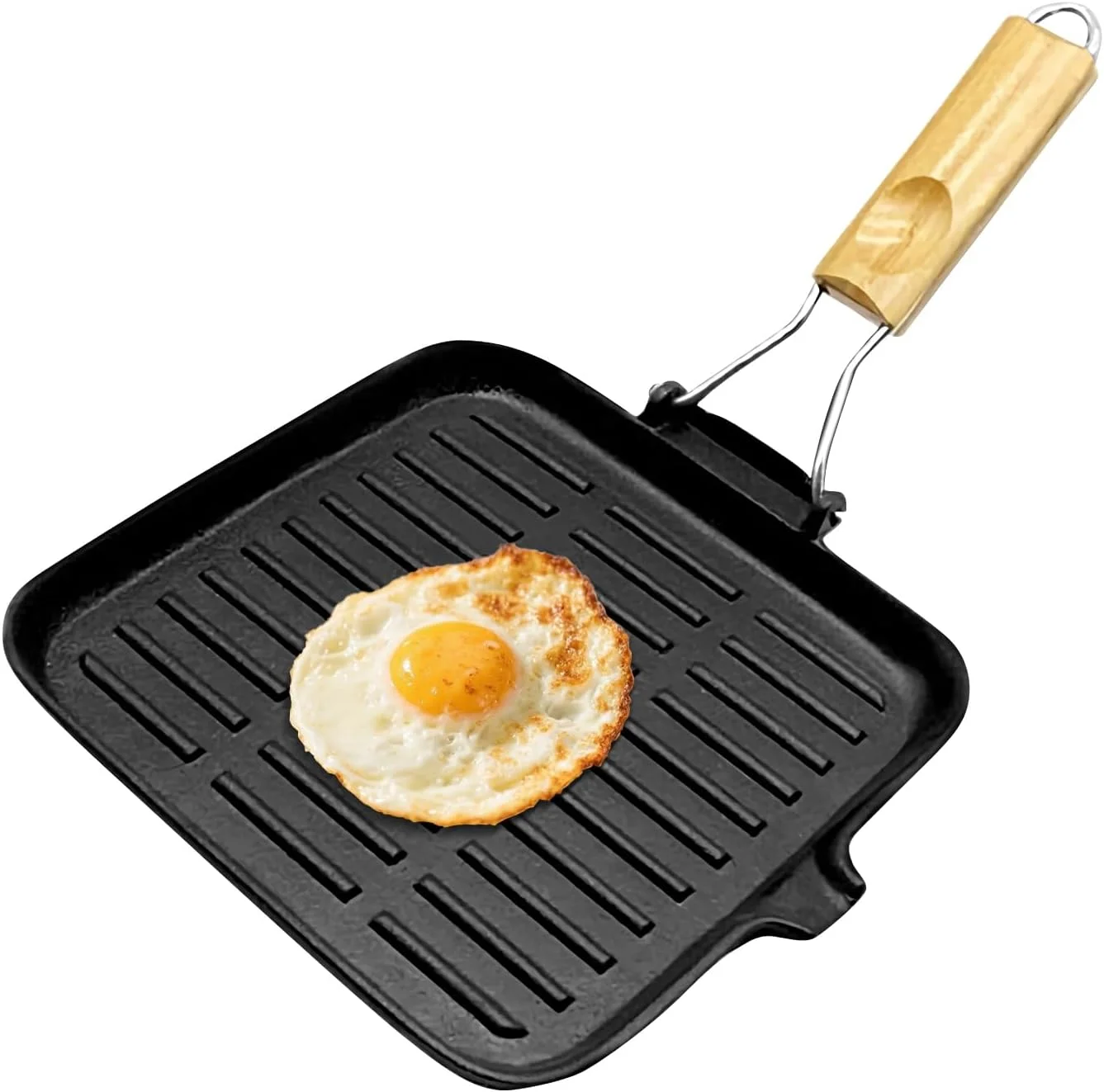 Cast Iron Frying Pan - Griddle Pan for Kitchen,Non Stick Cast Iron Skillet for Baking Cooking Grilling Oven Stove Camping Campfire Outdoor Meal Preparation