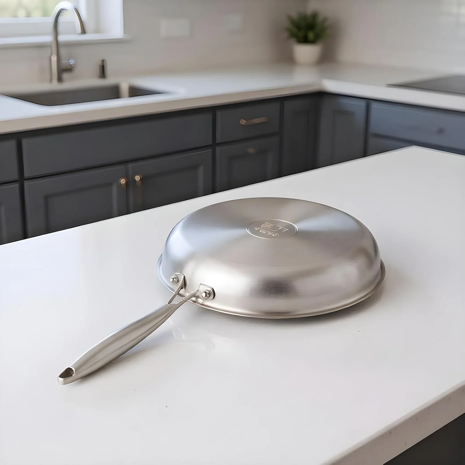 تابه تیتانیومی - تابه کمپینگ مناسب فضای باز - تابه نچسب با درب برای استفاده روزانه در کمپینگ، هتل، رستوران، آشپزخانه و آپارتمان