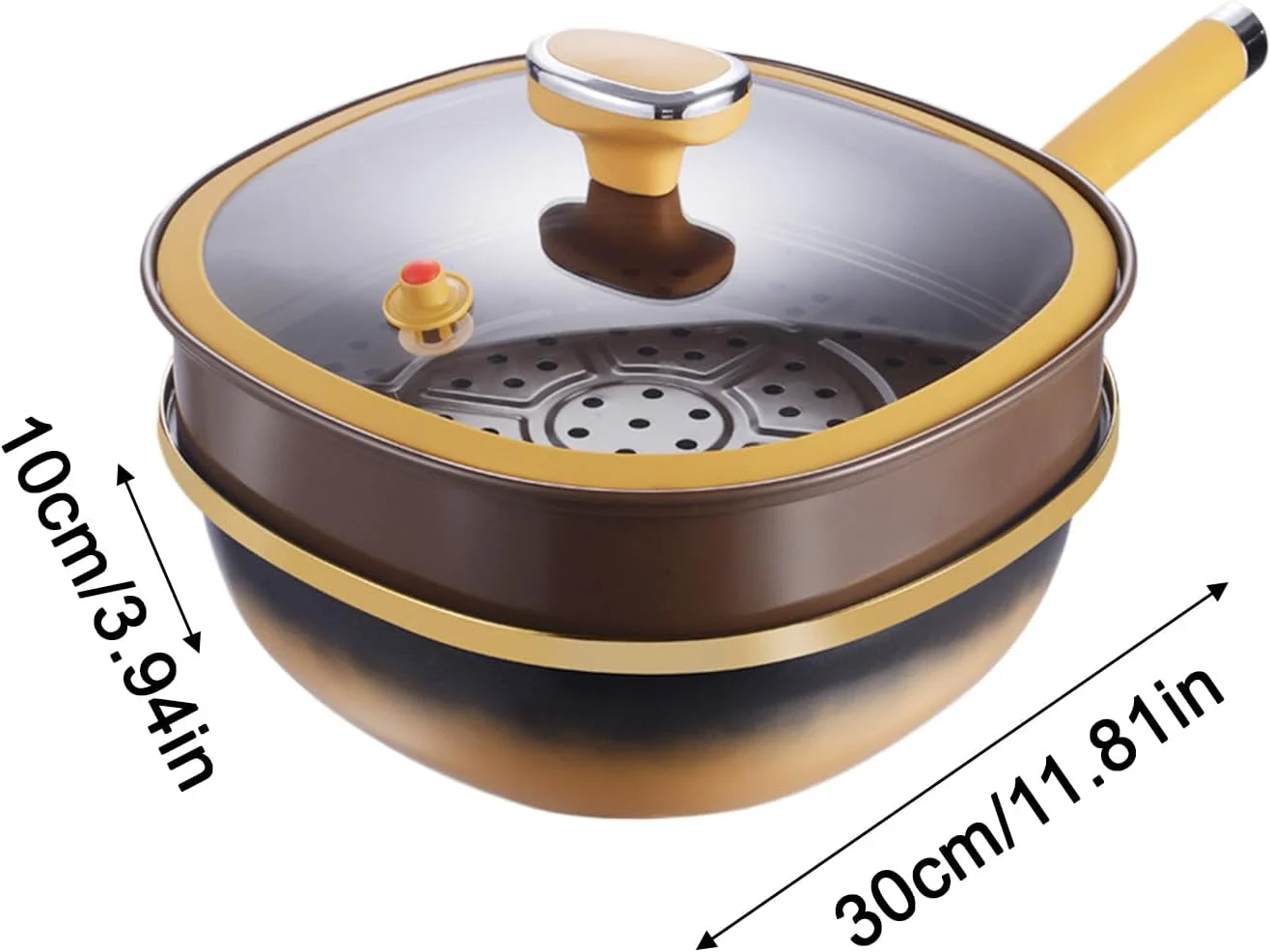 Fry Pan - Titanium Alloy Non Stick Skillet Cooking Pan | Deep Skillet Pots with Lid Kitchen Accessories for Home Cooking Eggs Pancake Baking Electric Induction Cooktop Camping