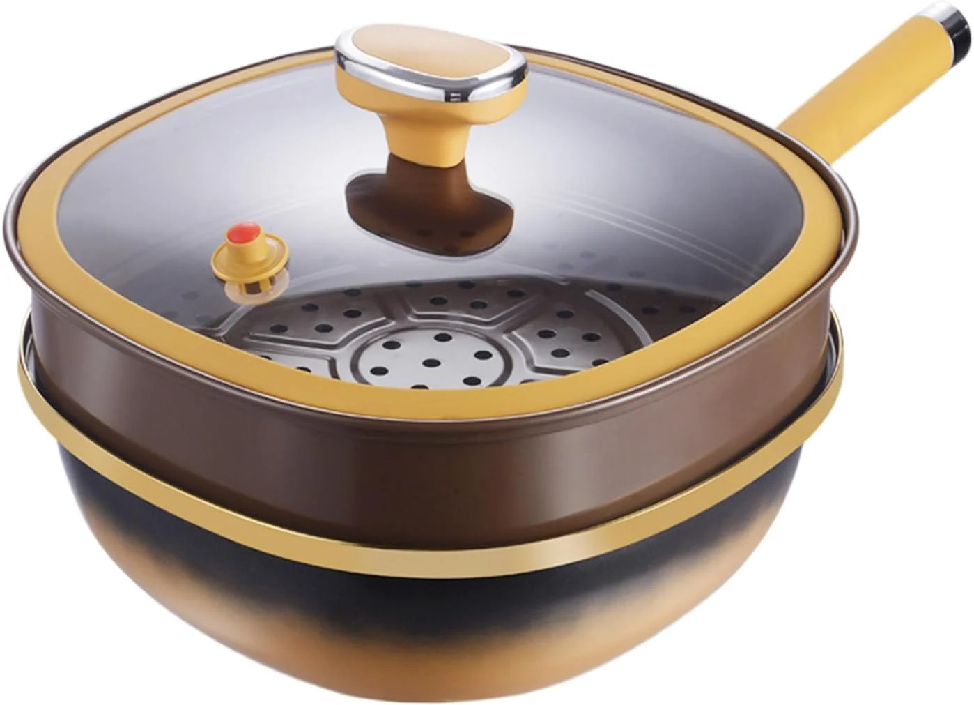 Fry Pan - Titanium Alloy Non Stick Skillet Cooking Pan | Deep Skillet Pots with Lid Kitchen Accessories for Home Cooking Eggs Pancake Baking Electric Induction Cooktop Camping