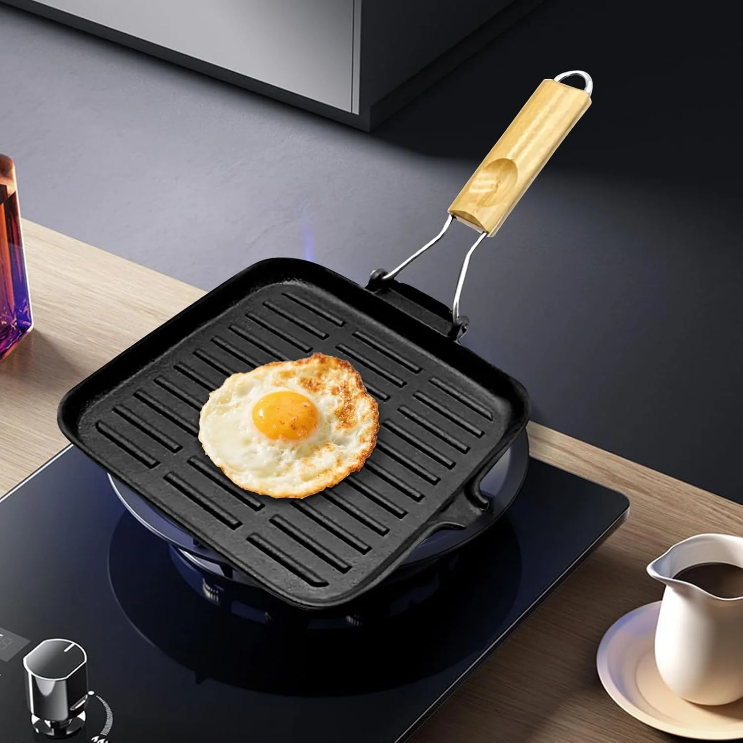 Cast Iron Frying Pan - Griddle Pan for Kitchen,Non Stick Cast Iron Skillet for Baking Cooking Grilling Oven Stove Camping Campfire Outdoor Meal Preparation Cast Iron Frying Pan - Griddle Pan for Kitchen,Non Stick Cast Iron Skillet for Baking Cooking Grilling Oven Stove Camping Campfire Outdoor Meal Preparation