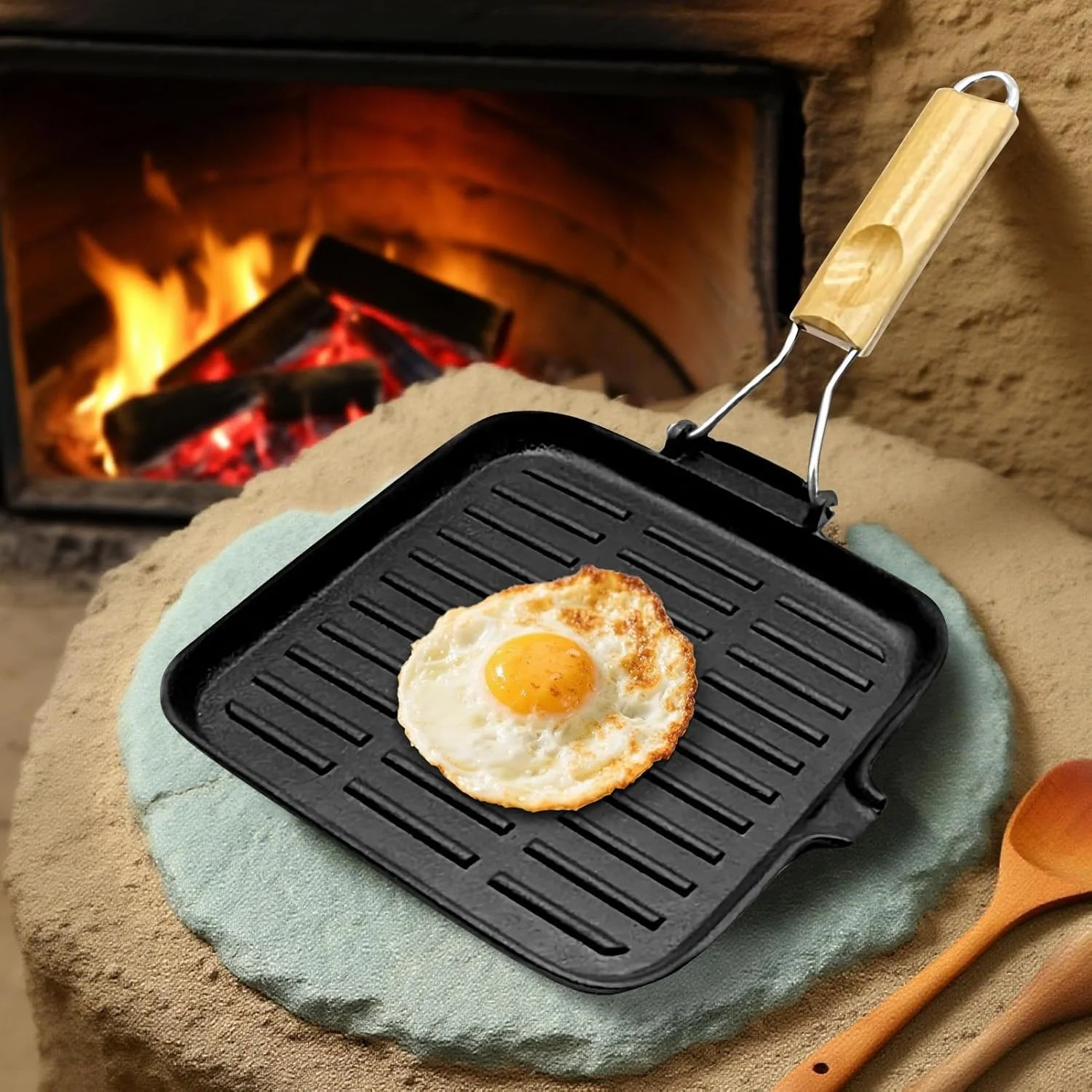 Cast Iron Pan,Griddle Pan for Baking - Multifunctional Cast Iron Skillet for Kitchen Stove Oven Campfire Grilling Cooking Camping Outdoors Cast Iron Pan,Griddle Pan for Baking - Multifunctional Cast Iron Skillet for Kitchen Stove Oven Campfire Grilling Cooking Camping Outdoors