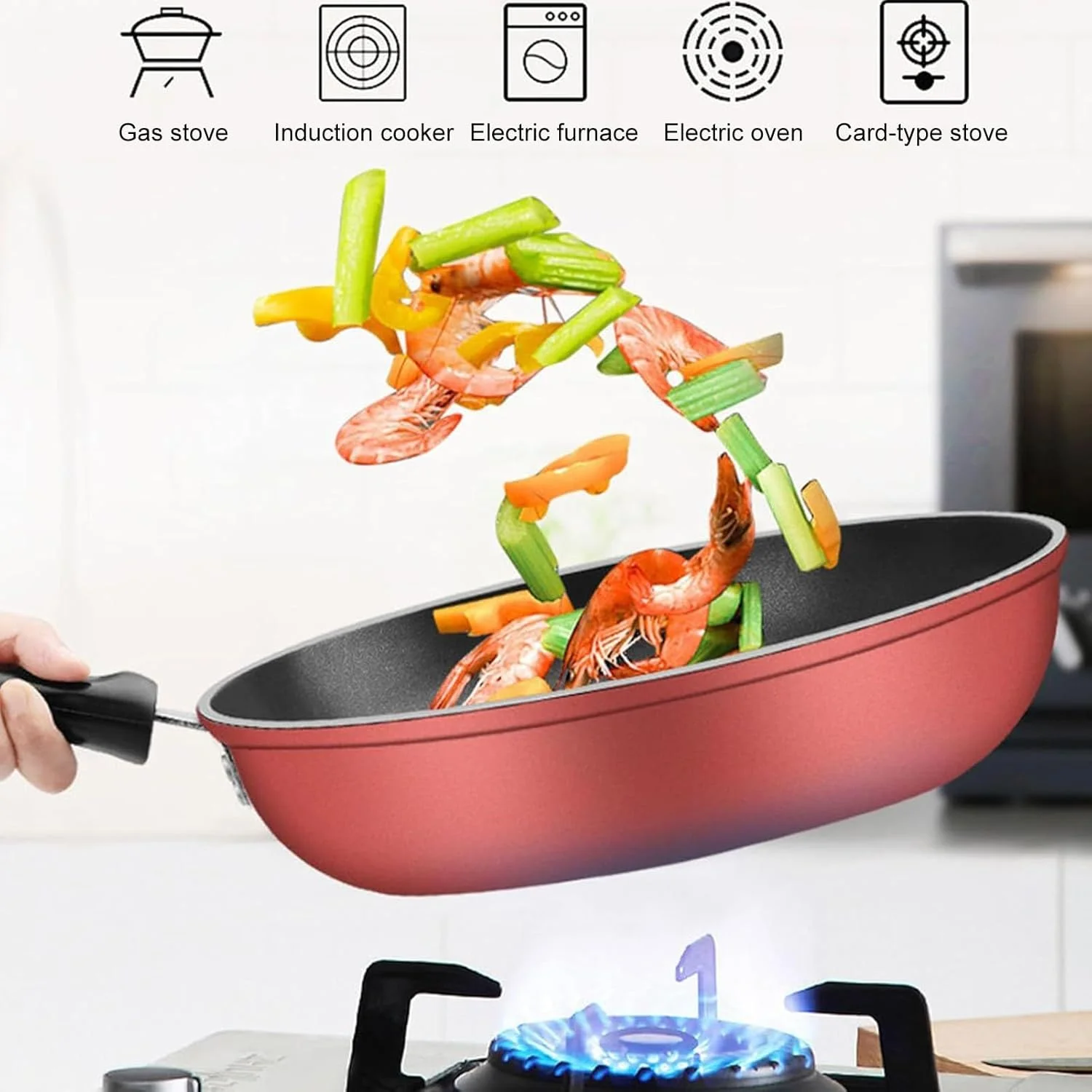 تابه استیک نچسب، تابه نچسب القایی با درب | تابه پخت و پز با دسته راحت، لوازم جانبی آشپزخانه برای استیک شام، پنکیک، اسنک، املت