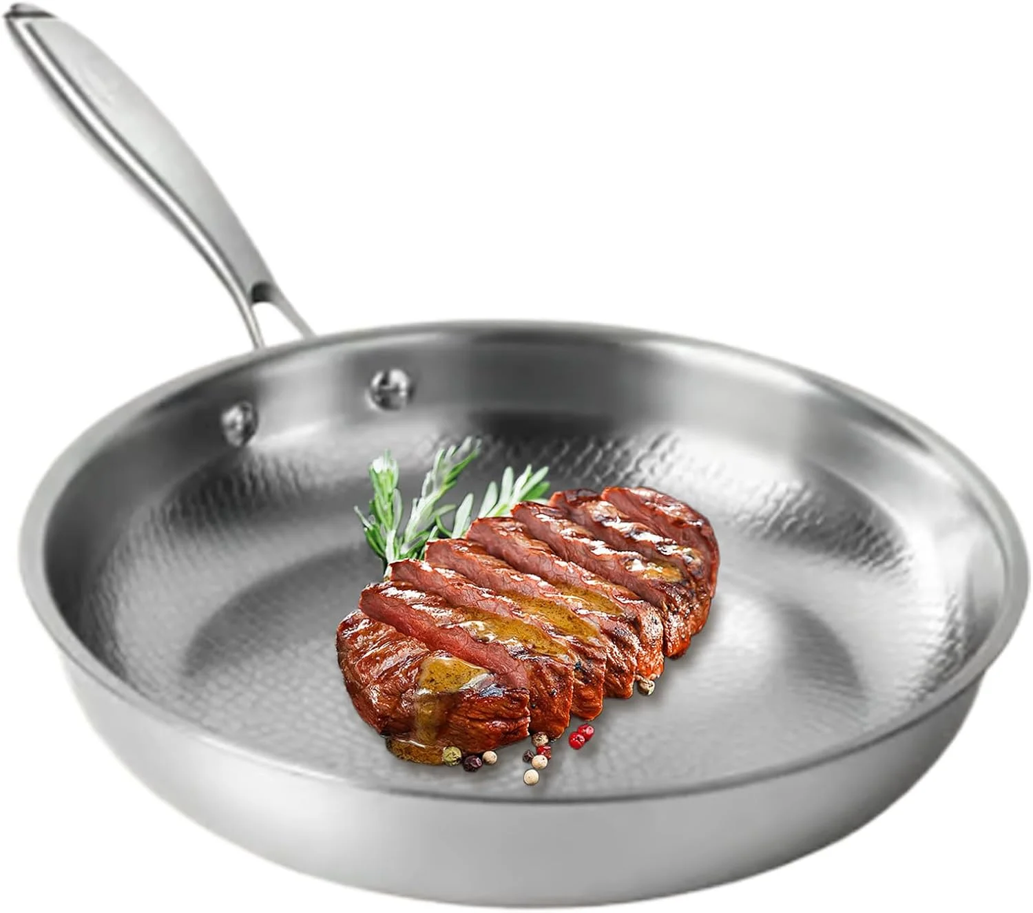 Non Stick Frying Pans | Scratch-Resistant Skillet - Titanium Hammered Kitchen Pans | for Stove Cooking Omelette Breakfast Eggs Fish Steak