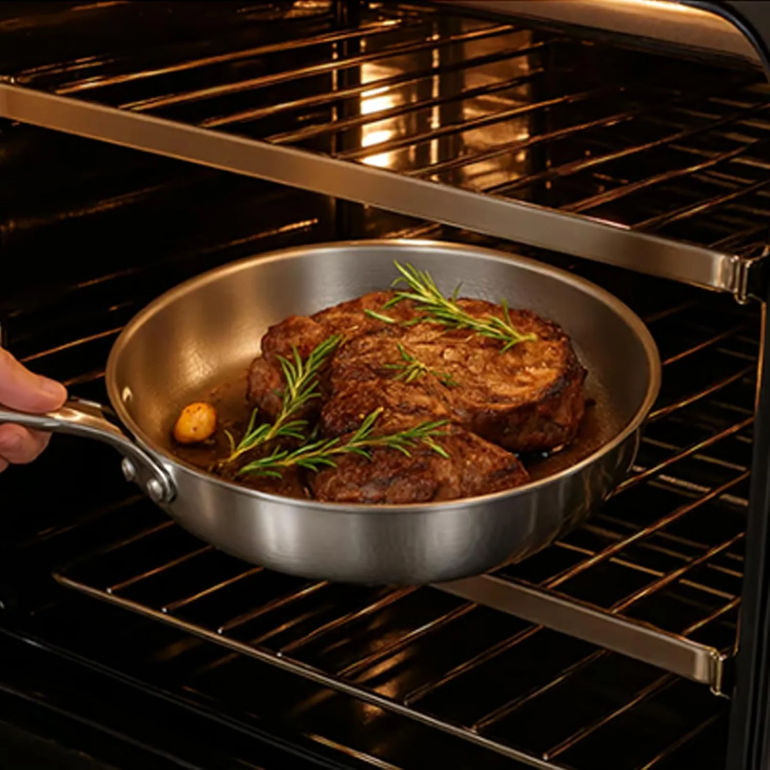 Non Stick Frying Pans | Scratch-Resistant Skillet - Titanium Hammered Kitchen Pans | for Stove Cooking Omelette Breakfast Eggs Fish Steak