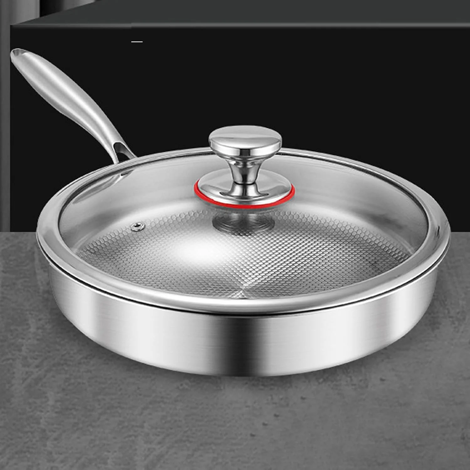 Fry Pan - Nonstick Frying Pan Skillet Titanium Alloy - Cookware Pots with Lid Kitchen Supplies for Home Apartment Restaurant Electric Induction Stove Grill Camping Pancake Omelette
