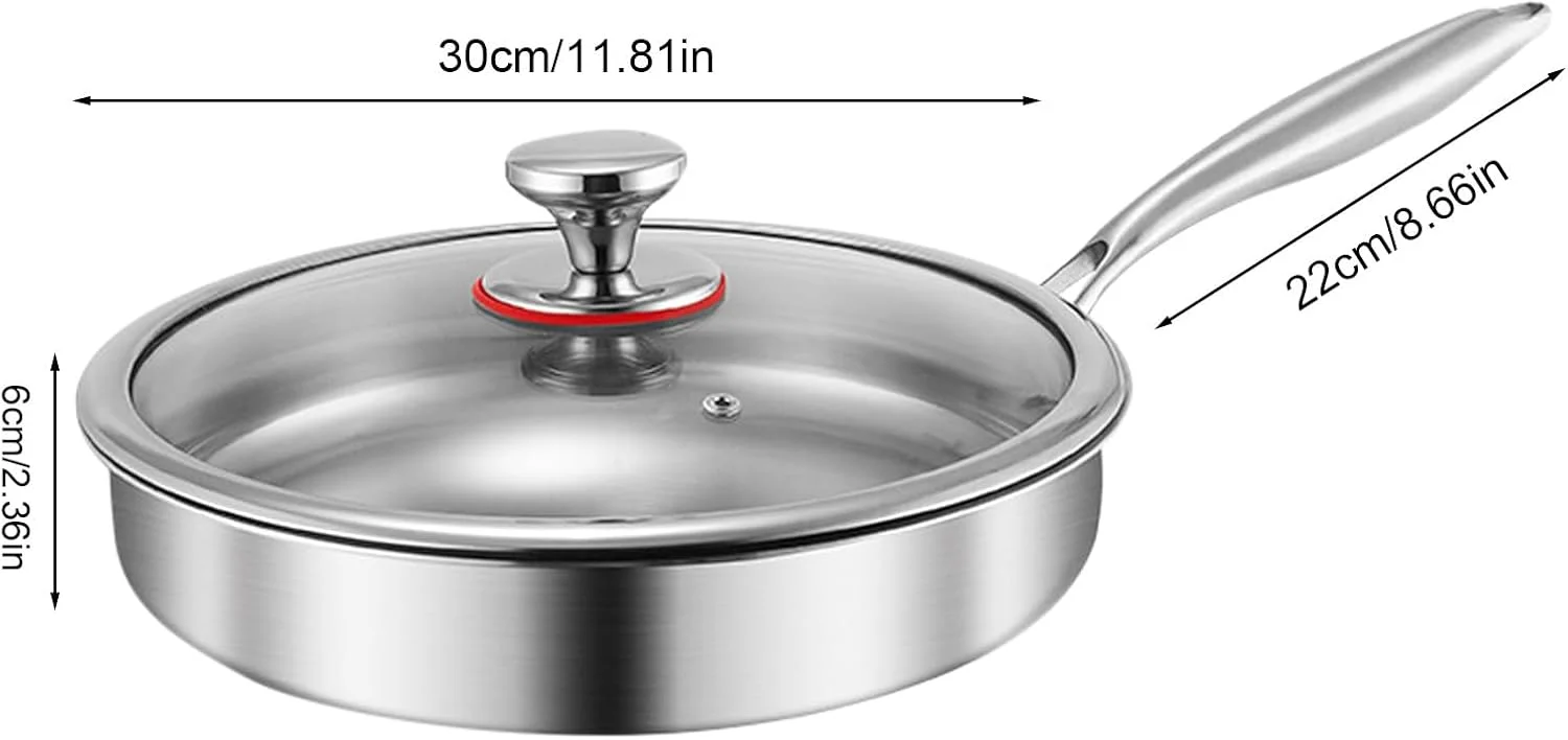 Fry Pan,Nonstick Frying Pan Skillet Titanium Alloy | Cooking Utensils Skillet Pots with Lid for Electric Induction Cooktop Home Kitchen Camping Restaurant