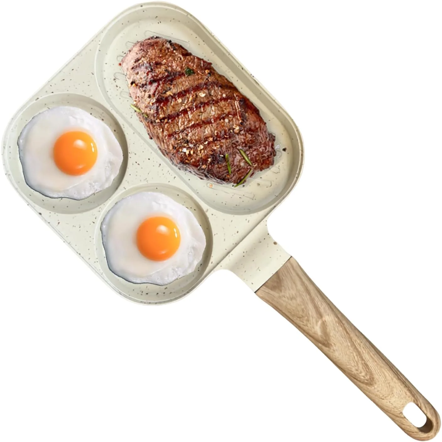 تابه تخم مرغ، تابه پنکیک، تابه نچسب - ظروف پخت و پز 3 قسمتی برای اجاق گاز القایی، برقی، آشپزخانه، رستوران، املت، پنکیک، همبرگر، بیکن