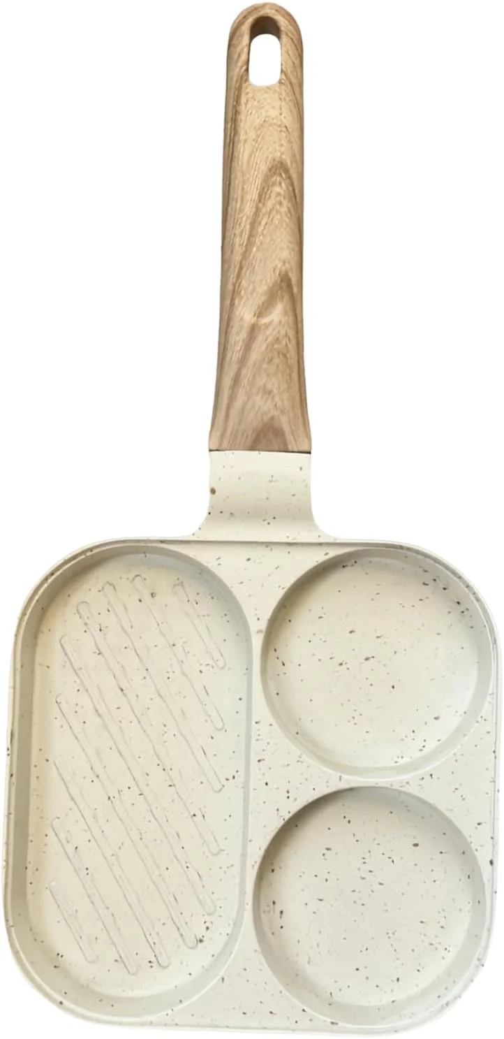 تابه تخم مرغ، تابه پنکیک، تابه نچسب - ظروف پخت و پز 3 قسمتی برای اجاق گاز القایی، برقی، آشپزخانه، رستوران، املت، پنکیک، همبرگر، بیکن تابه تخم مرغ، تابه پنکیک، تابه نچسب - ظروف پخت و پز 3 قسمتی برای اجاق گاز القایی، برقی، آشپزخانه، رستوران، املت، پنکیک، همبرگر، بیکن