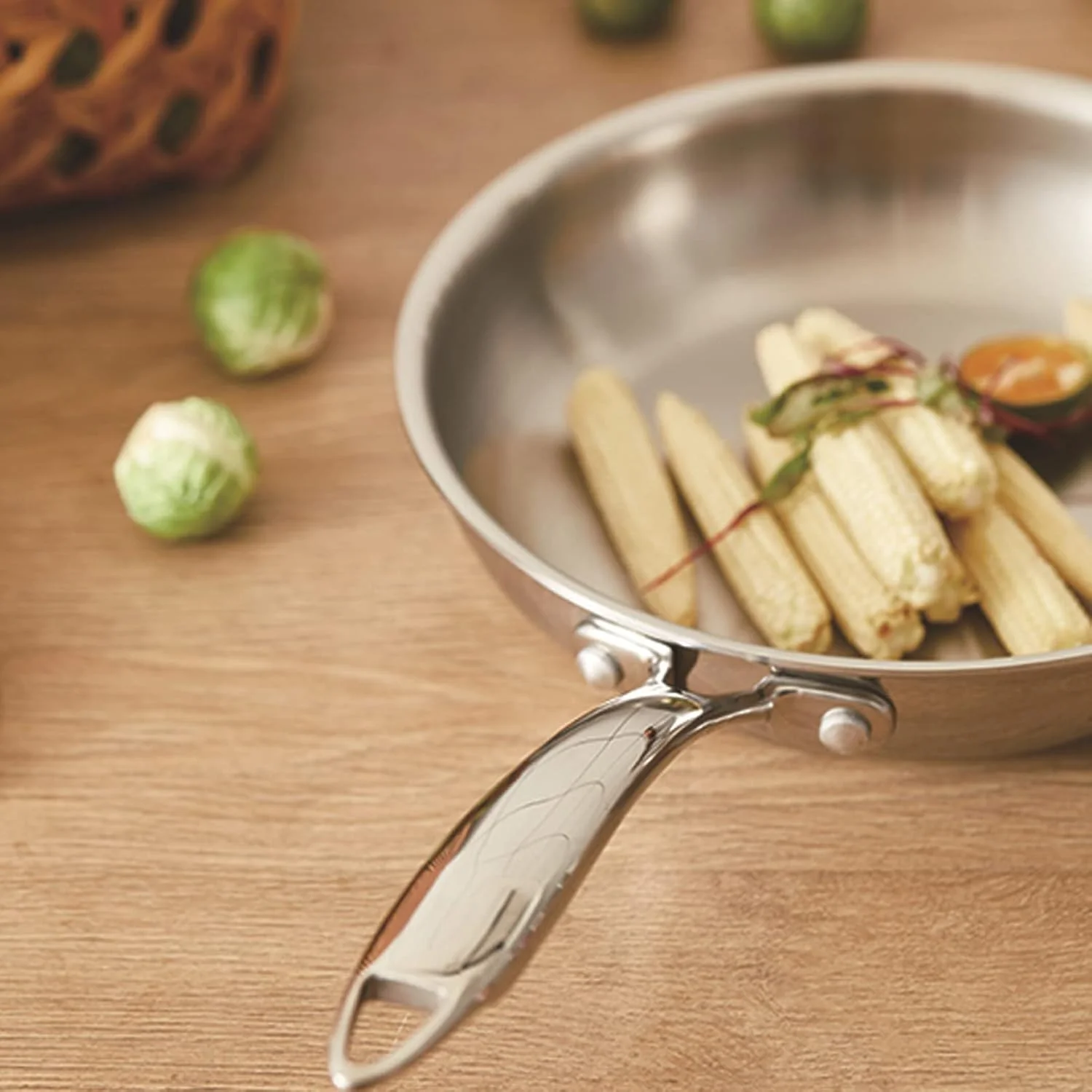 تابه استیل ضد زنگ DNEI، ضخیم، بدون پوشش، با کاربرد گسترده، تابه استیل ضد زنگ 3 لایه (30 سانتی متر) تابه استیل ضد زنگ DNEI، ضخیم، بدون پوشش، با کاربرد گسترده، تابه استیل ضد زنگ 3 لایه (30 سانتی متر)