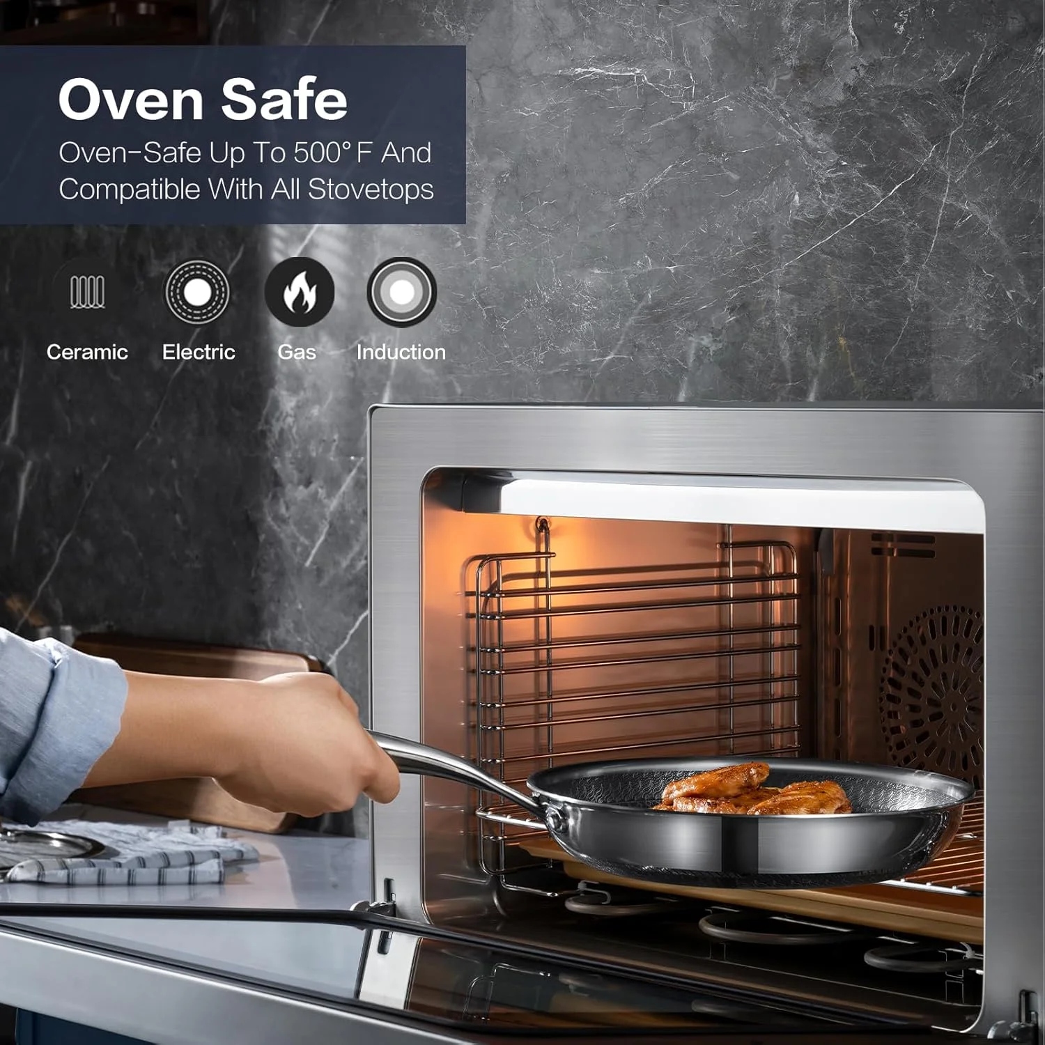 تابه های نچسب با درب، مجموعه تابه استیل 8/10/12 اینچی با سطح لانه زنبوری، سازگار با اجاق های القایی، قابل استفاده در فر و ماشین ظرفشویی، ست ظروف پخت و پز بدون PFAS (استیل ضد زنگ، تابه 6 تکه) تابه های نچسب با درب، مجموعه تابه استیل 8/10/12 اینچی با سطح لانه زنبوری، سازگار با اجاق های القایی، قابل استفاده در فر و ماشین ظرفشویی، ست ظروف پخت و پز بدون PFAS (استیل ضد زنگ، تابه 6 تکه)