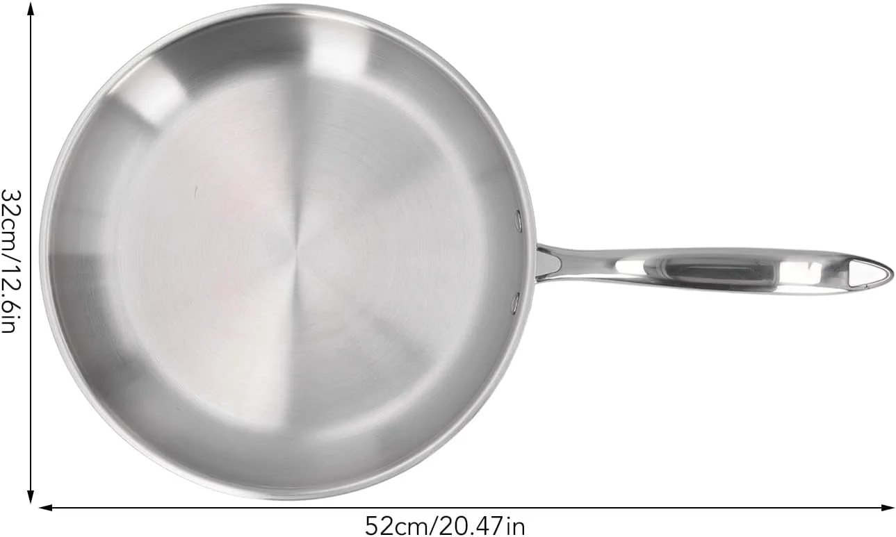 تابه استیل ضد زنگ DNEI، ضخیم، بدون پوشش، با کاربرد گسترده، تابه استیل ضد زنگ 3 لایه (30 سانتی متر) تابه استیل ضد زنگ DNEI، ضخیم، بدون پوشش، با کاربرد گسترده، تابه استیل ضد زنگ 3 لایه (30 سانتی متر)